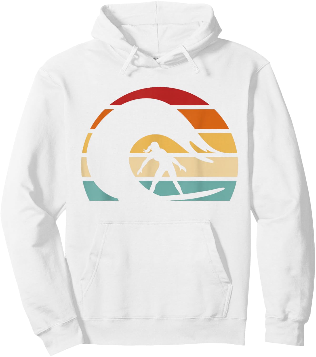 Hobby Surf Surfboard Surfer Water Sport Retro Girl Surfing Hoodie - Hoodie | White