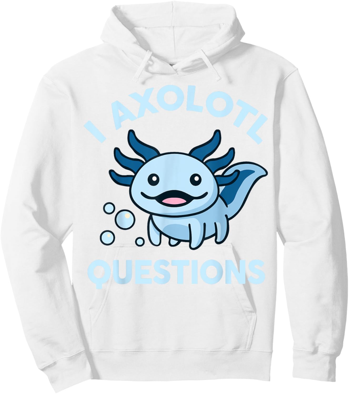 Kids I Axolotl Questions Funny Graphic Hoodie - Hoodie | White