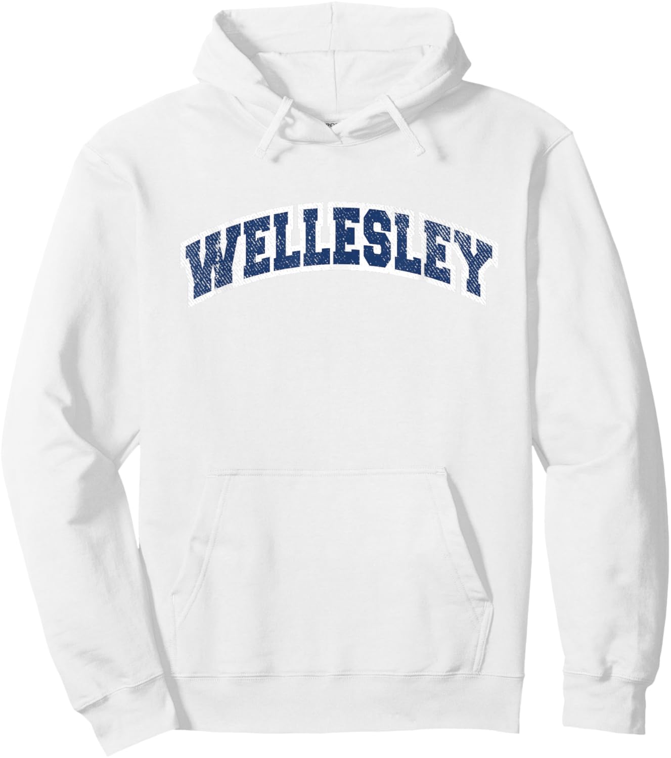 Wellesley Massachusetts Varsity Style Vintage Hoodie - Hoodie | White