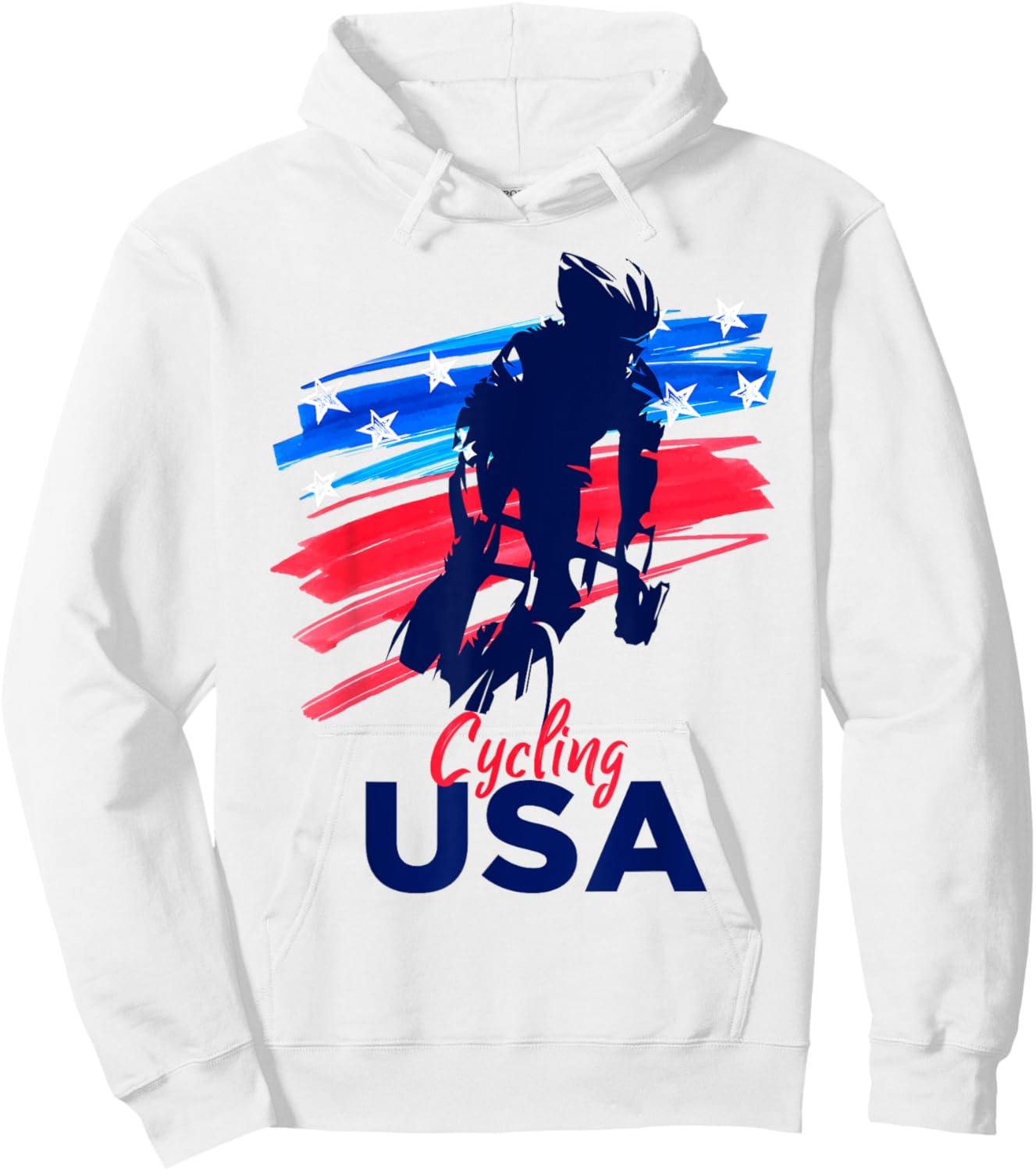 Cycling USA Flag Bicycle Team Player Cycling Lover Hoodie - Hoodie | White