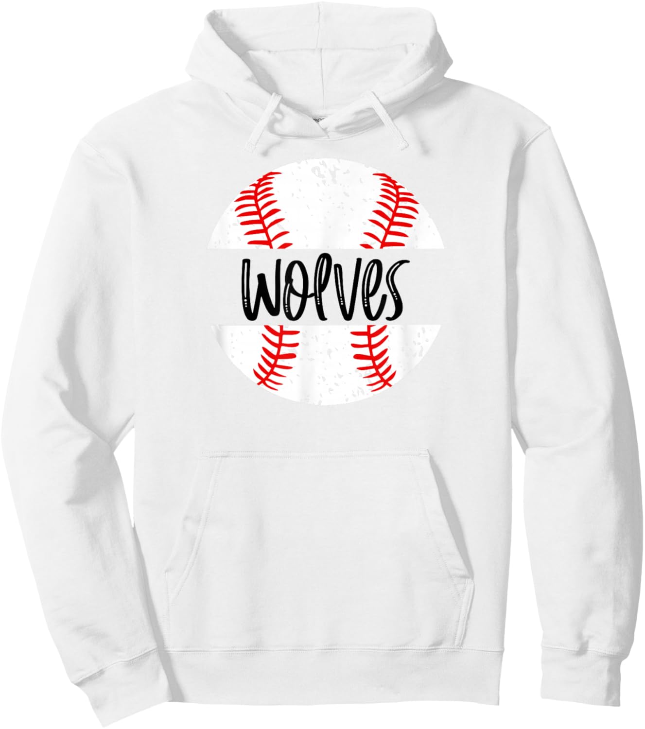 Wolves Baseball Team Mascot School Spirit Game Day Hoodie - Hoodie | White