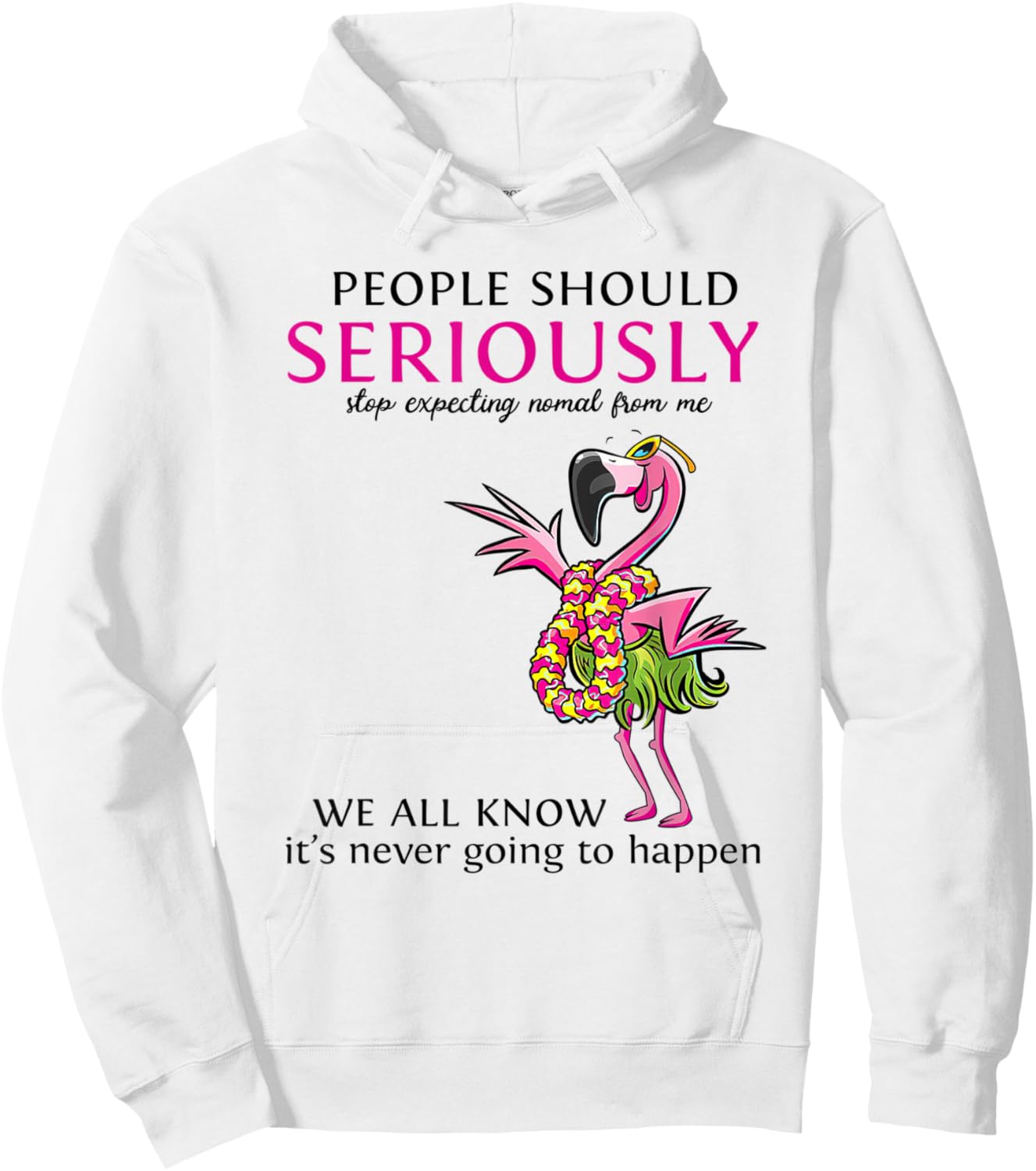 Flamingo People Should Seriously Stop Expecting Normal Hoodie - Hoodie | White