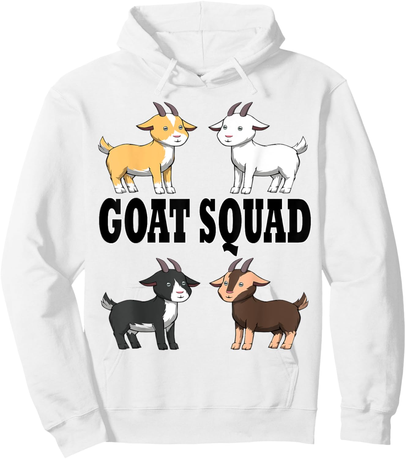 Smiling Goats Ironic Farm Animals Hoodie - Hoodie | White