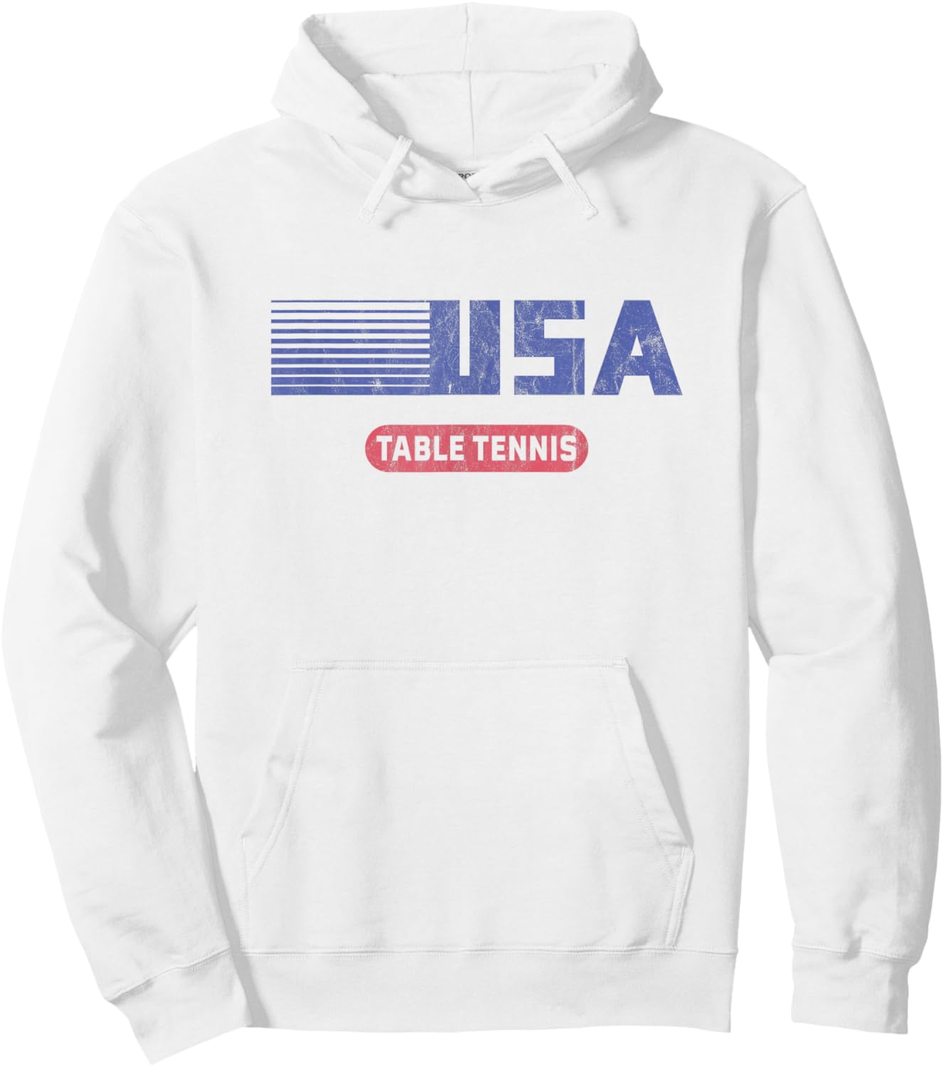 Retro USA 2020 Team American Table Tennis Vintage Hoodie - Hoodie | White