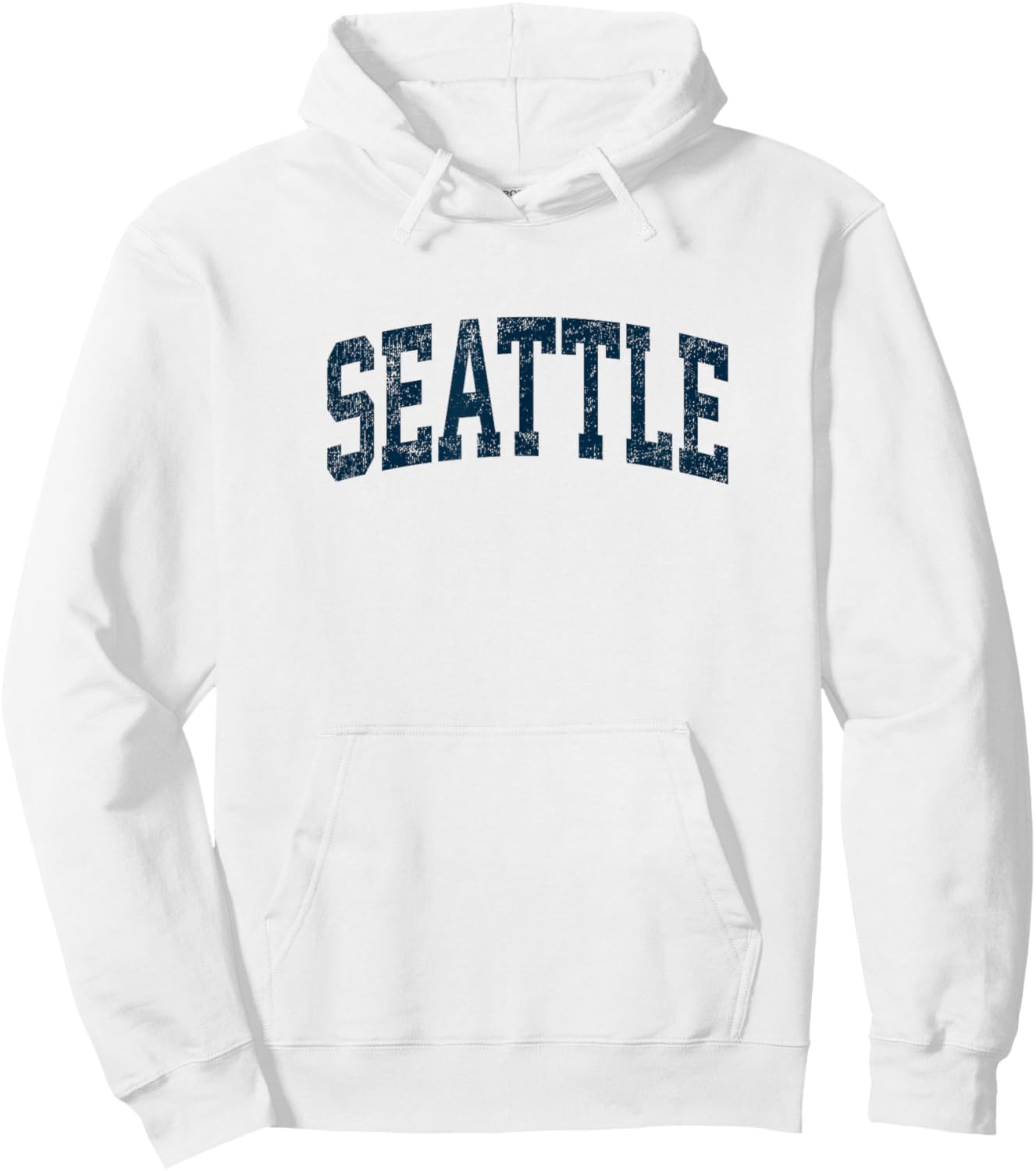 Seattle Washington WA Vintage Athletic Sports Navy Design Hoodie - Hoodie | White