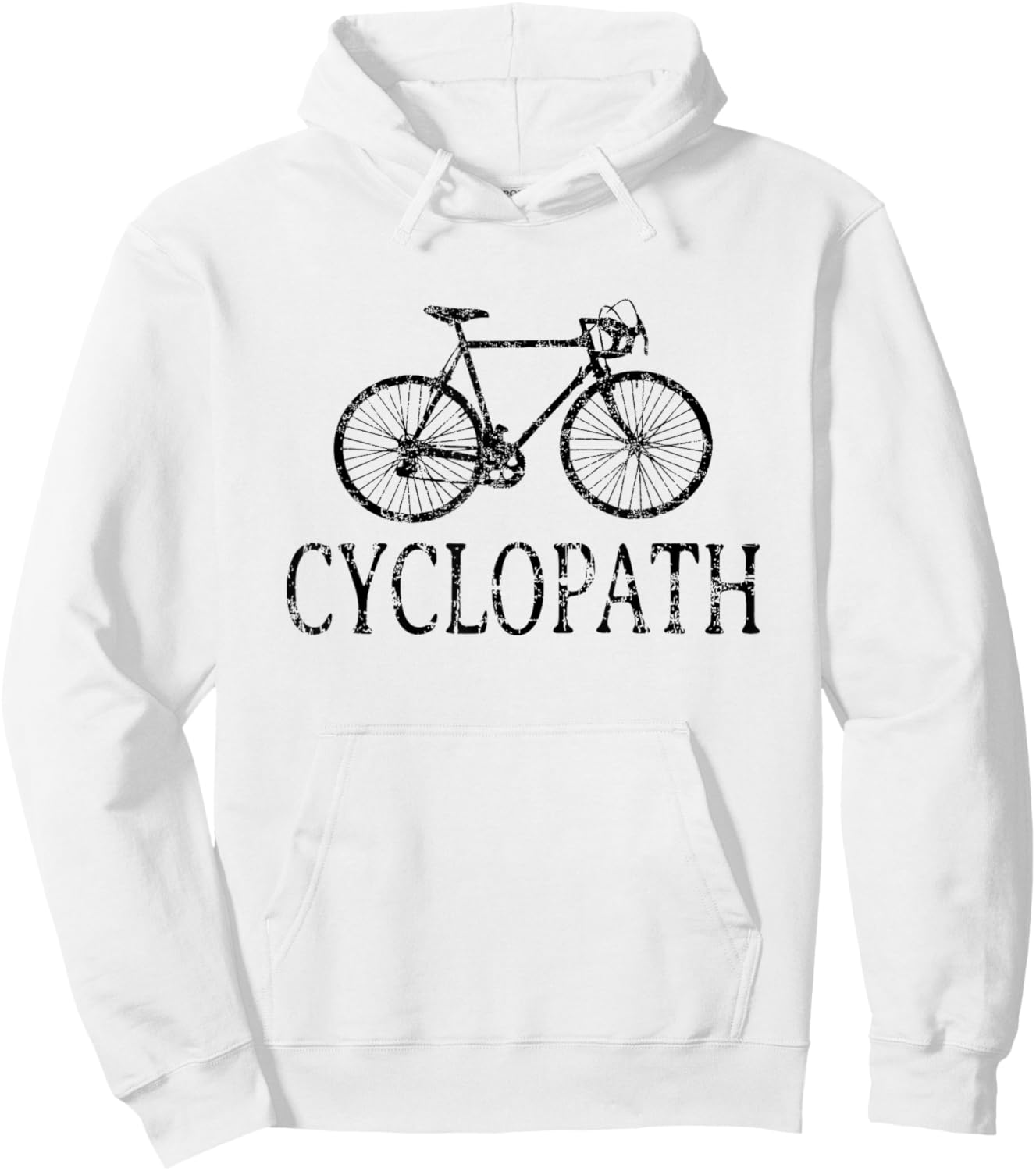 Cyclopath (Vintage Black) Bicycle Hoodie - Hoodie | White