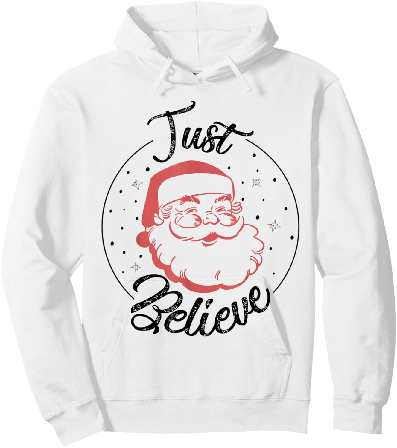 Just Believe Vintage Santa Hoodie - Hoodie | White