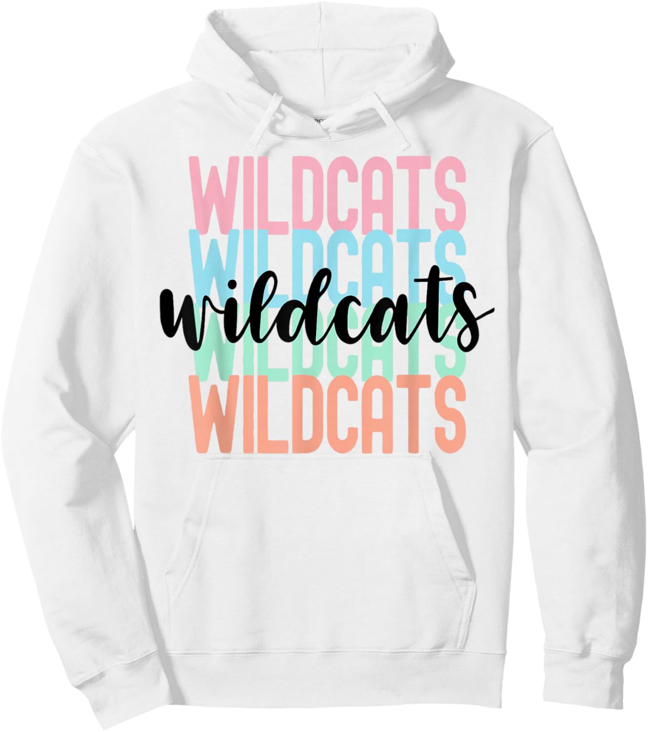 Wildcats Team Mascot School Spirit Game Night Hoodie - Hoodie | White