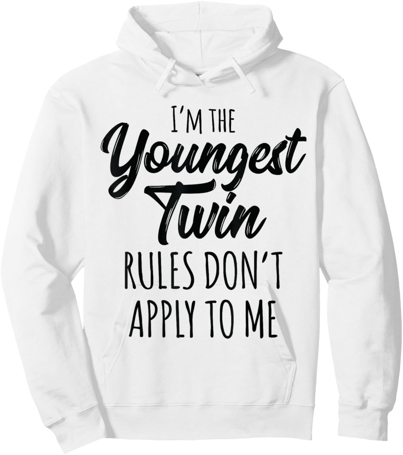 Twins Shirts Birthday Funny Siblings Youngest Twin Hoodie - Hoodie | White