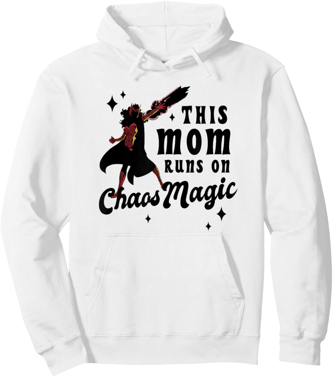 Marvel Mother's Day Scarlet Witch Mom Magic Chest Text Logo Hoodie - Hoodie | White