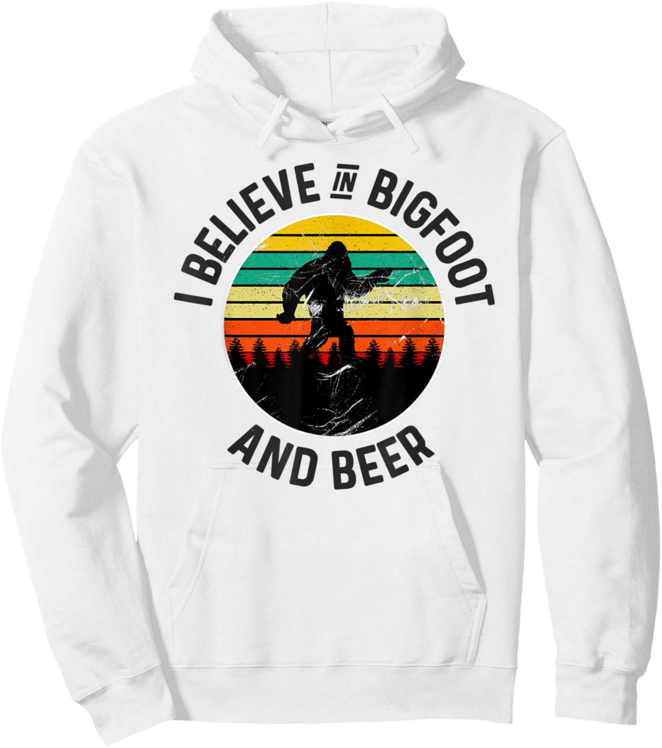 I Believe In Bigfoot & Beer Funny Sasquatch Hoodie - Hoodie | White