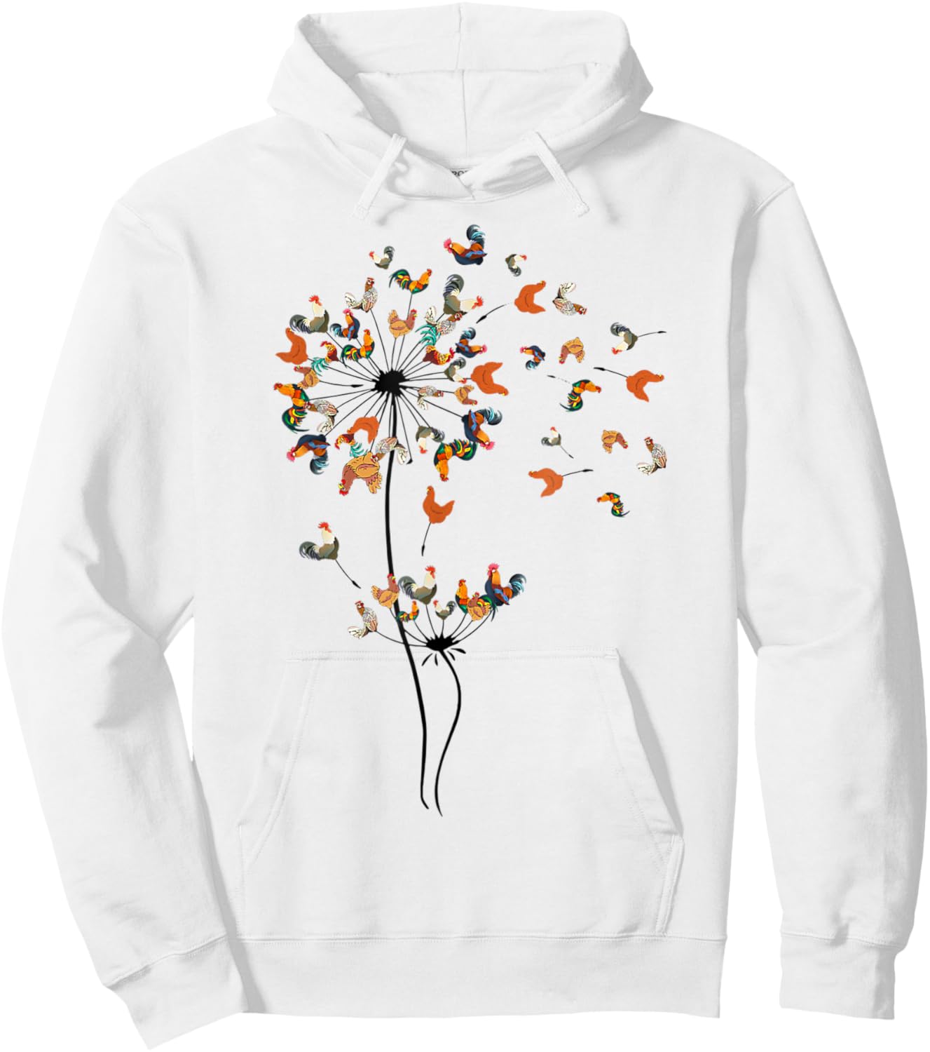 Chicken Lover Dandelion Chicken Flower Animal Farm Hoodie - Hoodie | White
