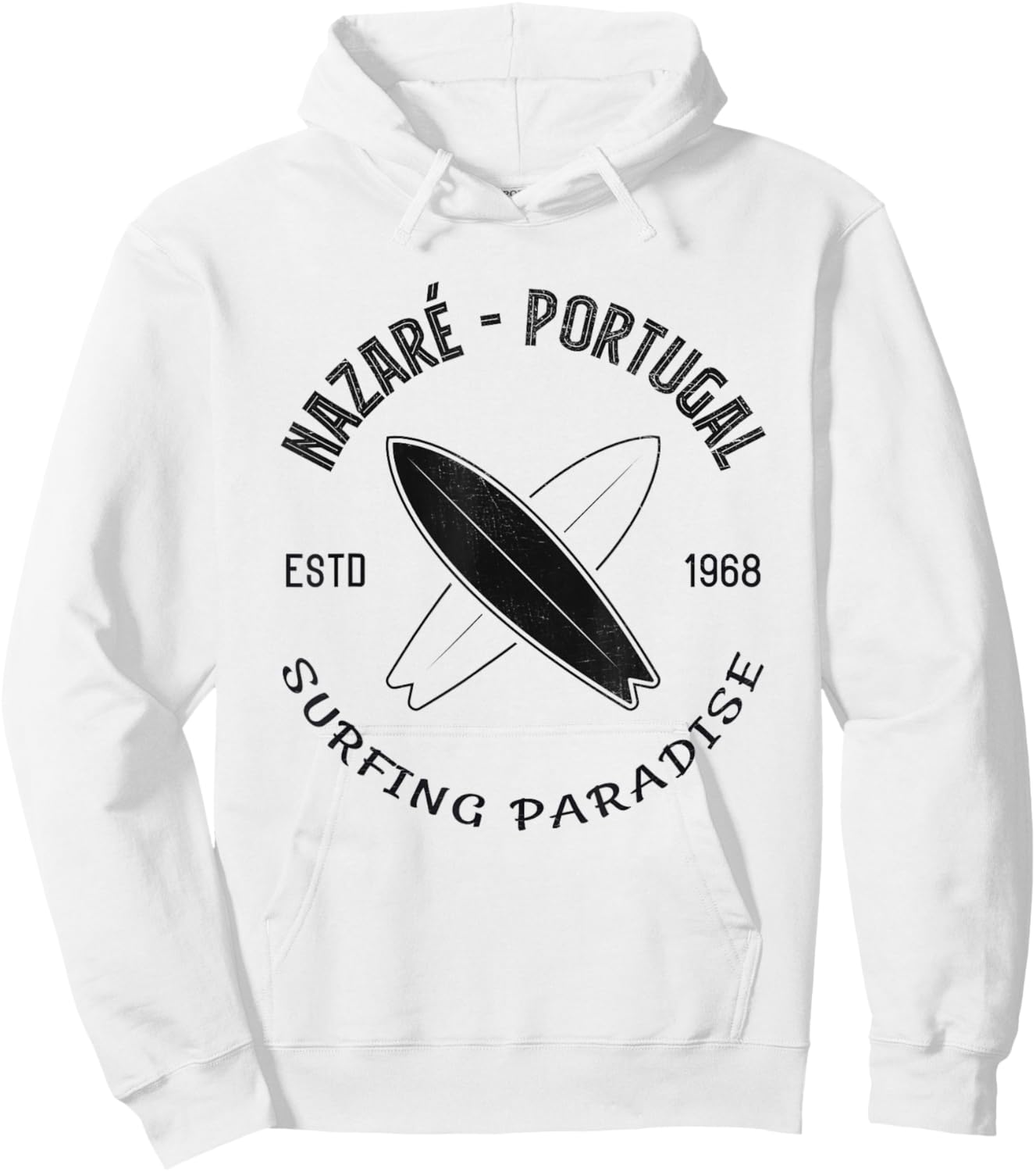 Nazare Surf Surfing Portugal Souvenir Surfer Praia do Norte Hoodie - Hoodie | White