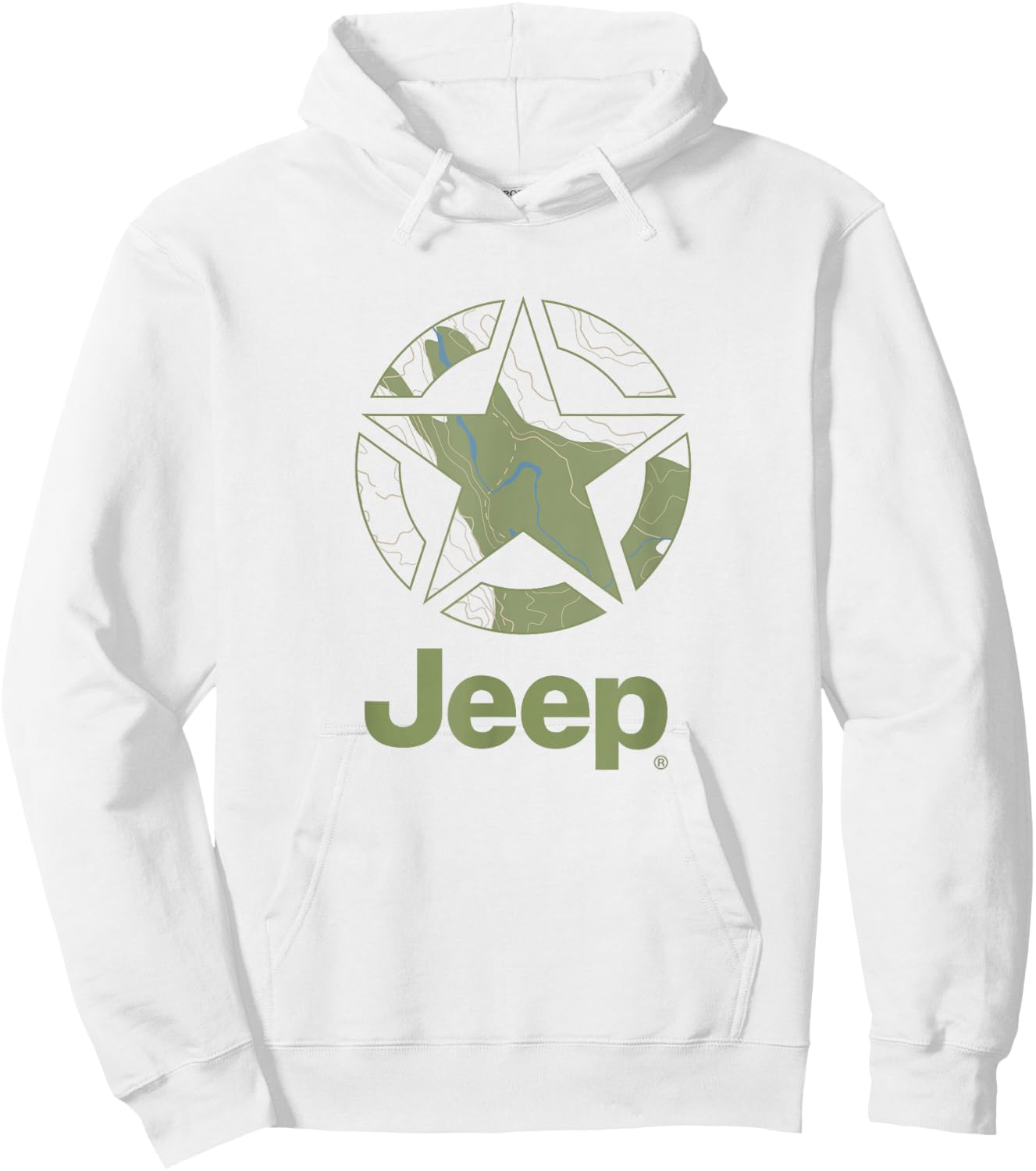 Jeep Army Star Map Hoodie - Hoodie | White