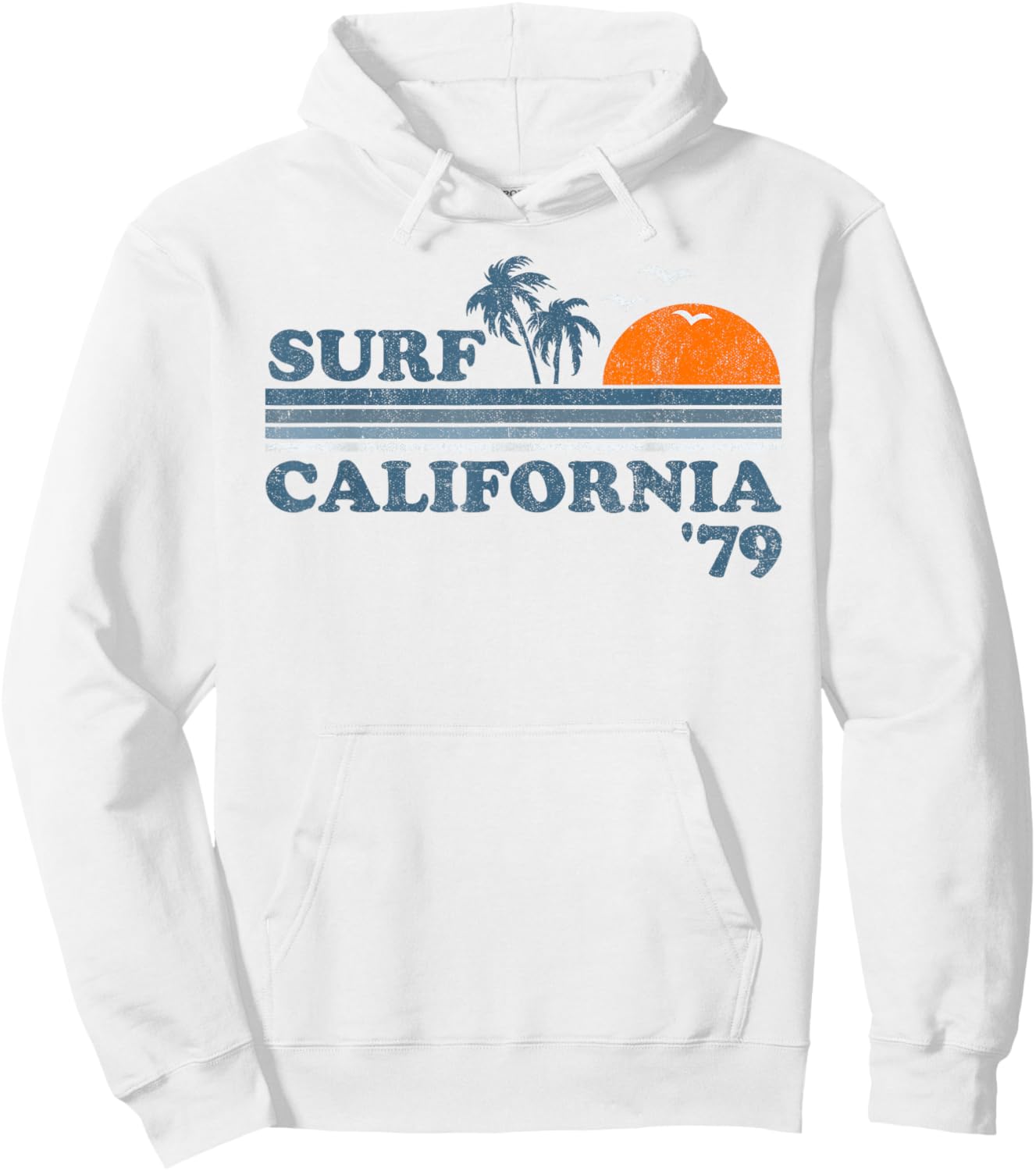 Vintage Surf California Beach Retro Sunset Surf 70's Gift Hoodie - Hoodie | White