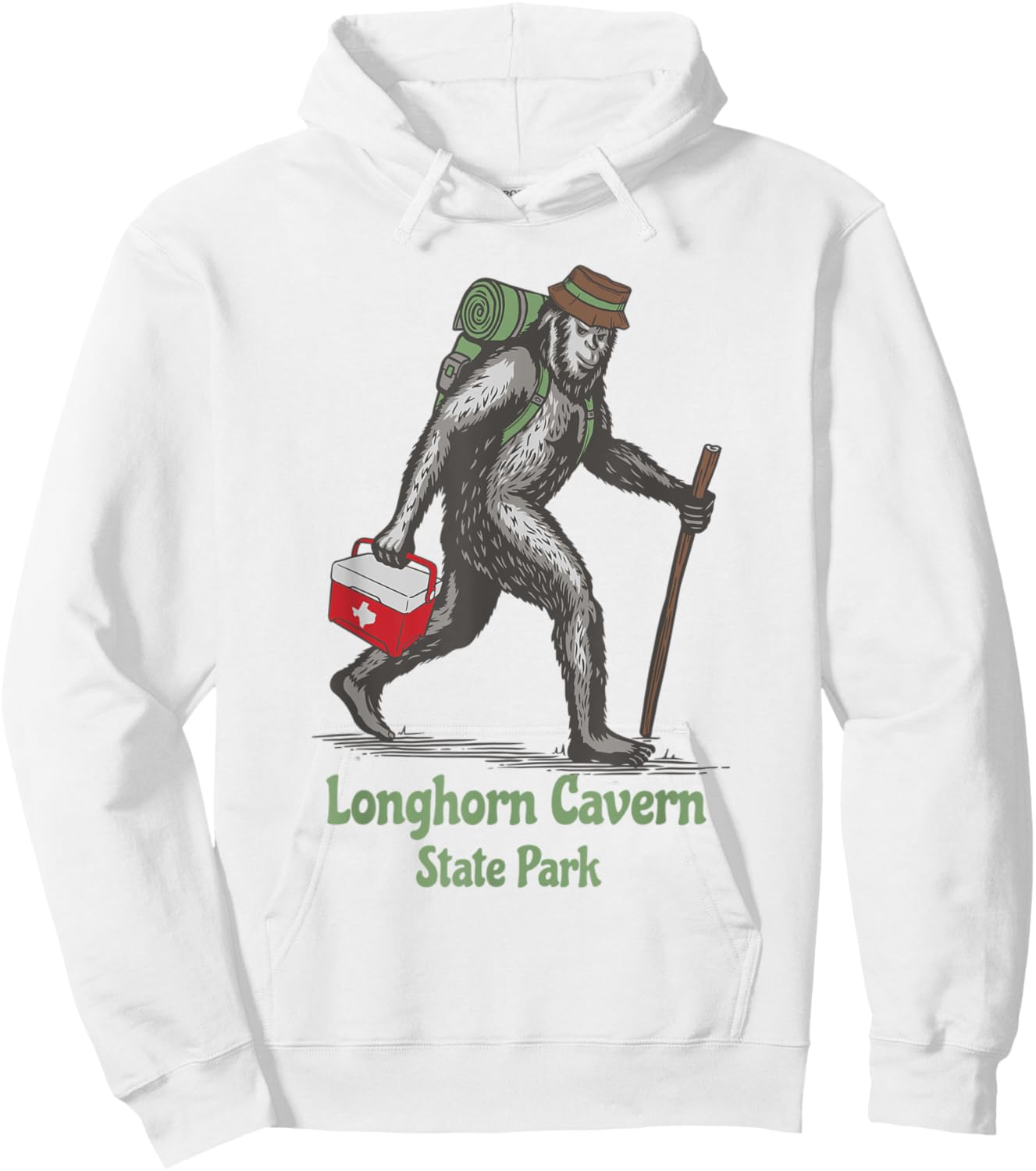 Bigfoot Sighting Longhorn Cavern State Park Texas Souvenir Hoodie - Hoodie | White