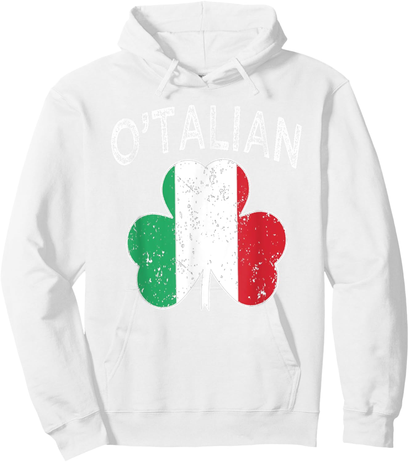 O'talian Italian St patrick's day Italia Flag Shamrock Men Hoodie - Hoodie | White