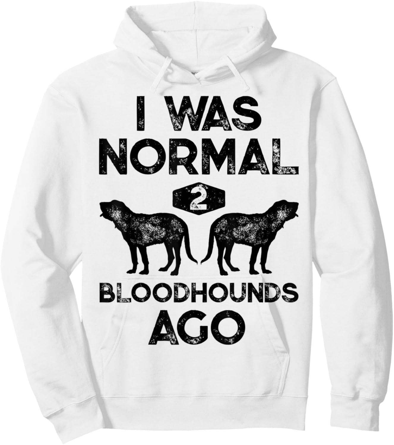 I Was Normal 2 Bloodhounds Ago Funny Bloodhound Dog Vintage Hoodie - Hoodie | White