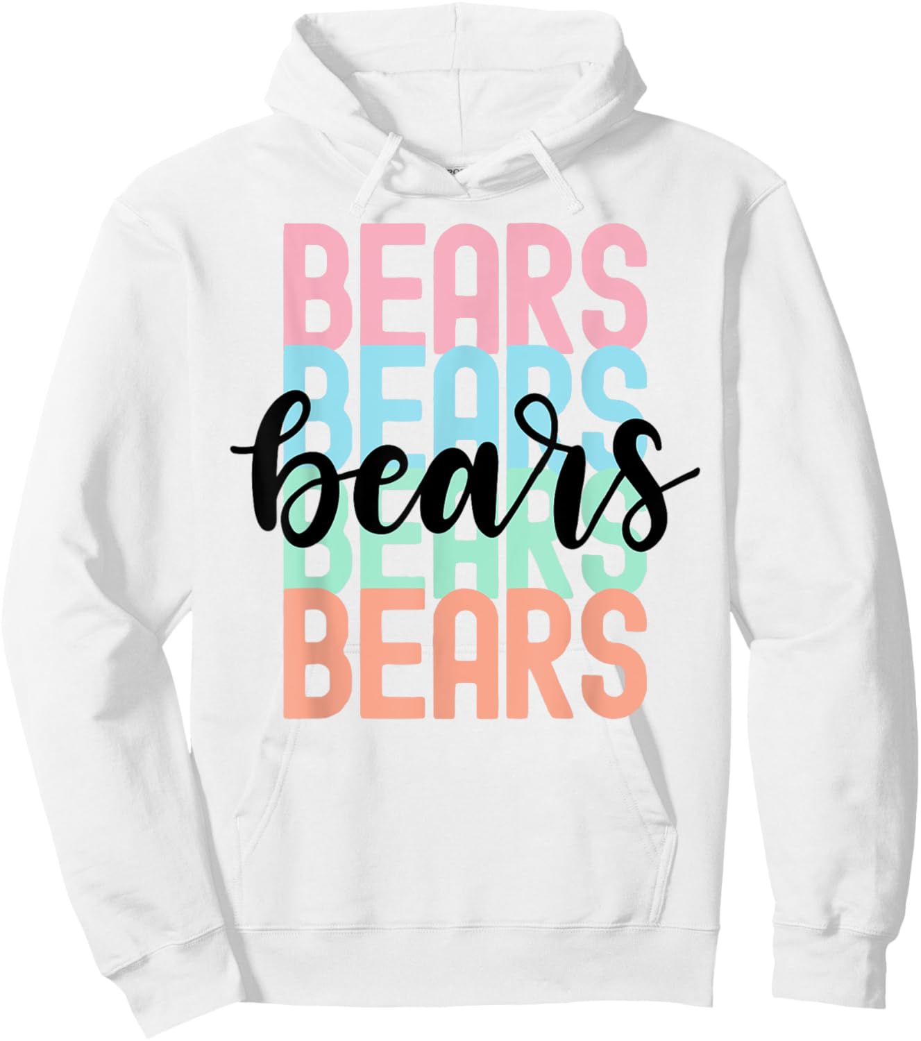 Bears Team Mascot School Spirit Game Night Hoodie - Hoodie | White