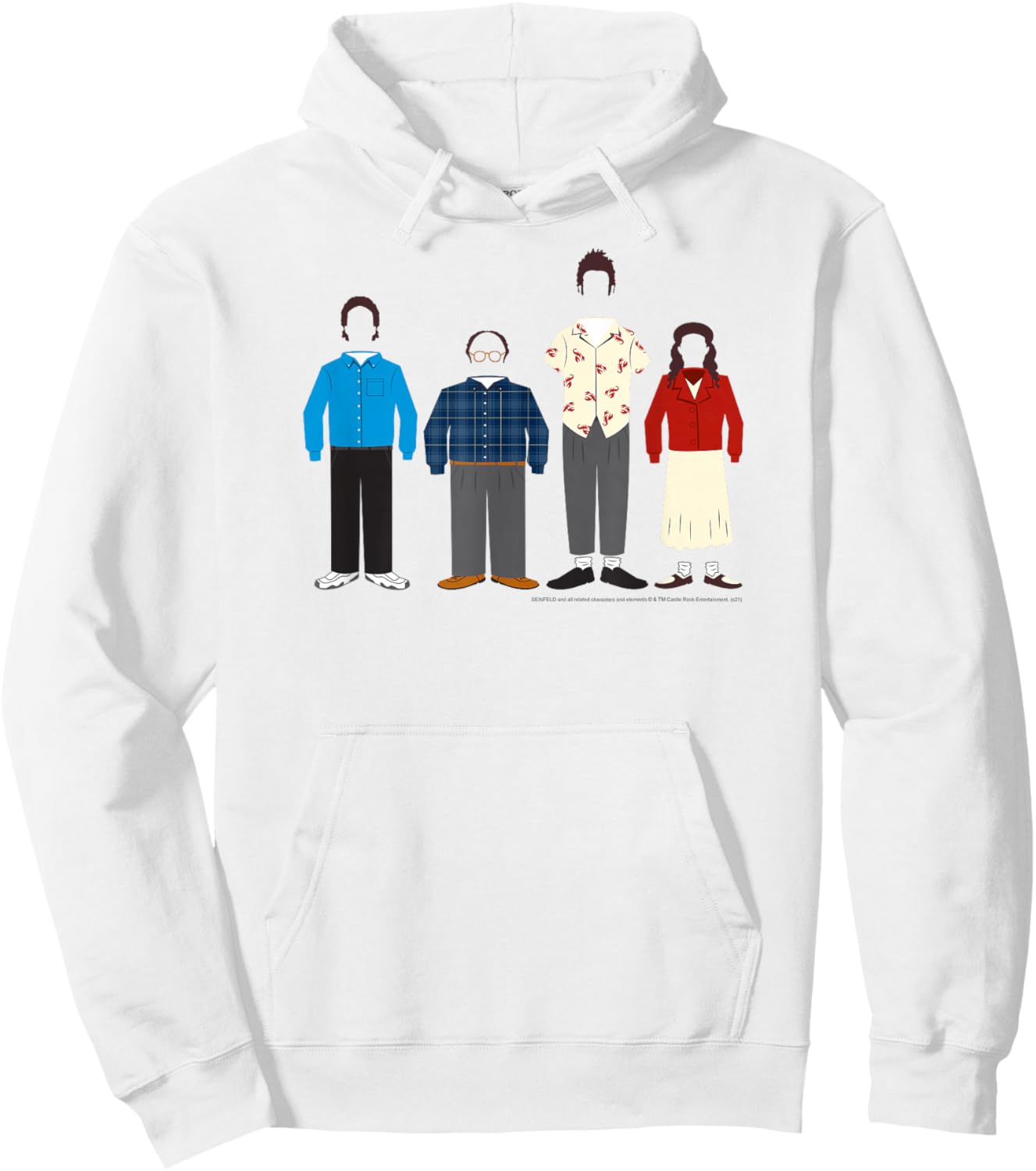 Seinfeld Cast Outlines with Outfits Funny 90's TV Show Hoodie - Hoodie | White