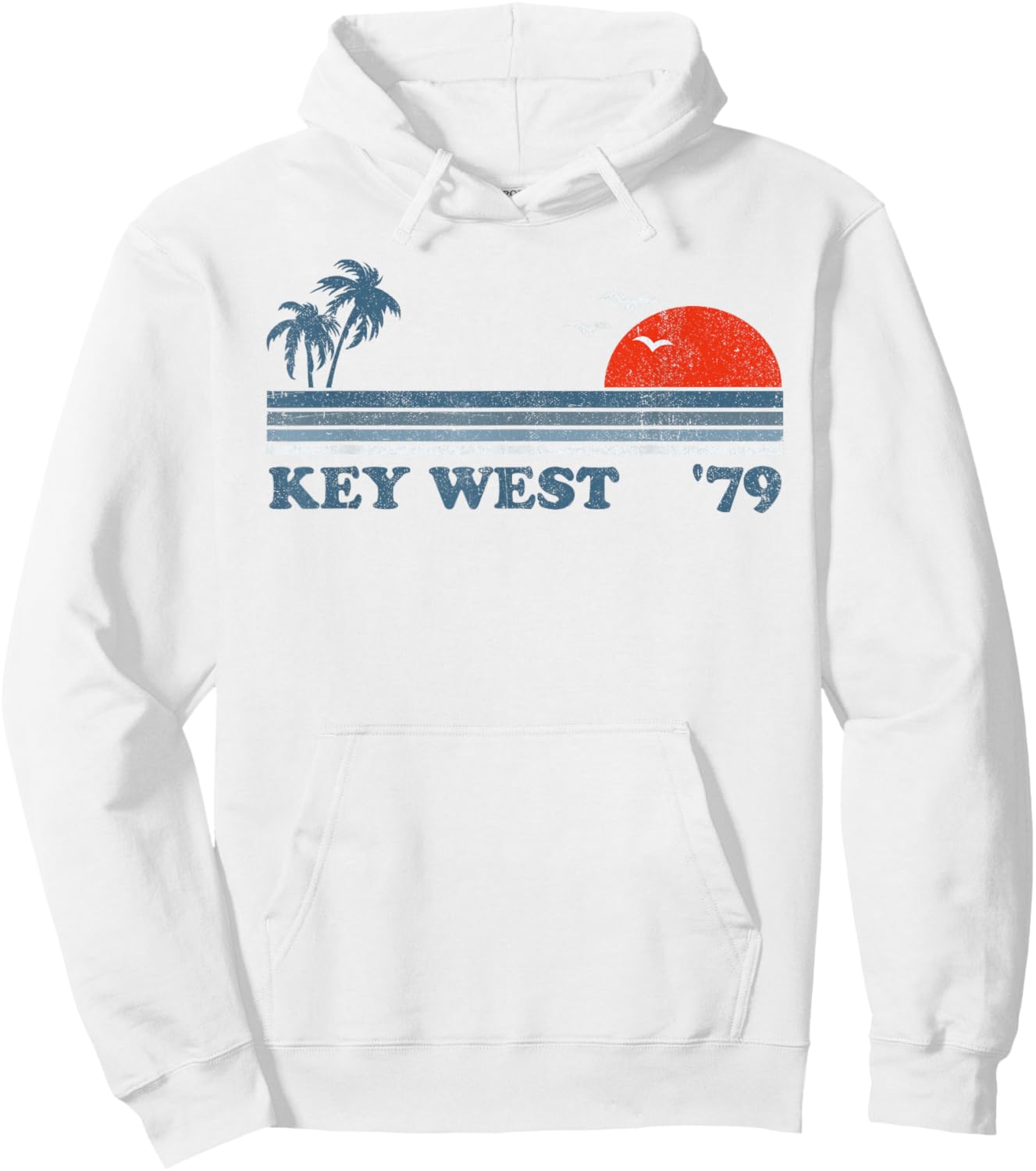 Vintage Key West Florida Beach Retro Sunset Keys 70's Gift Hoodie - Hoodie | White