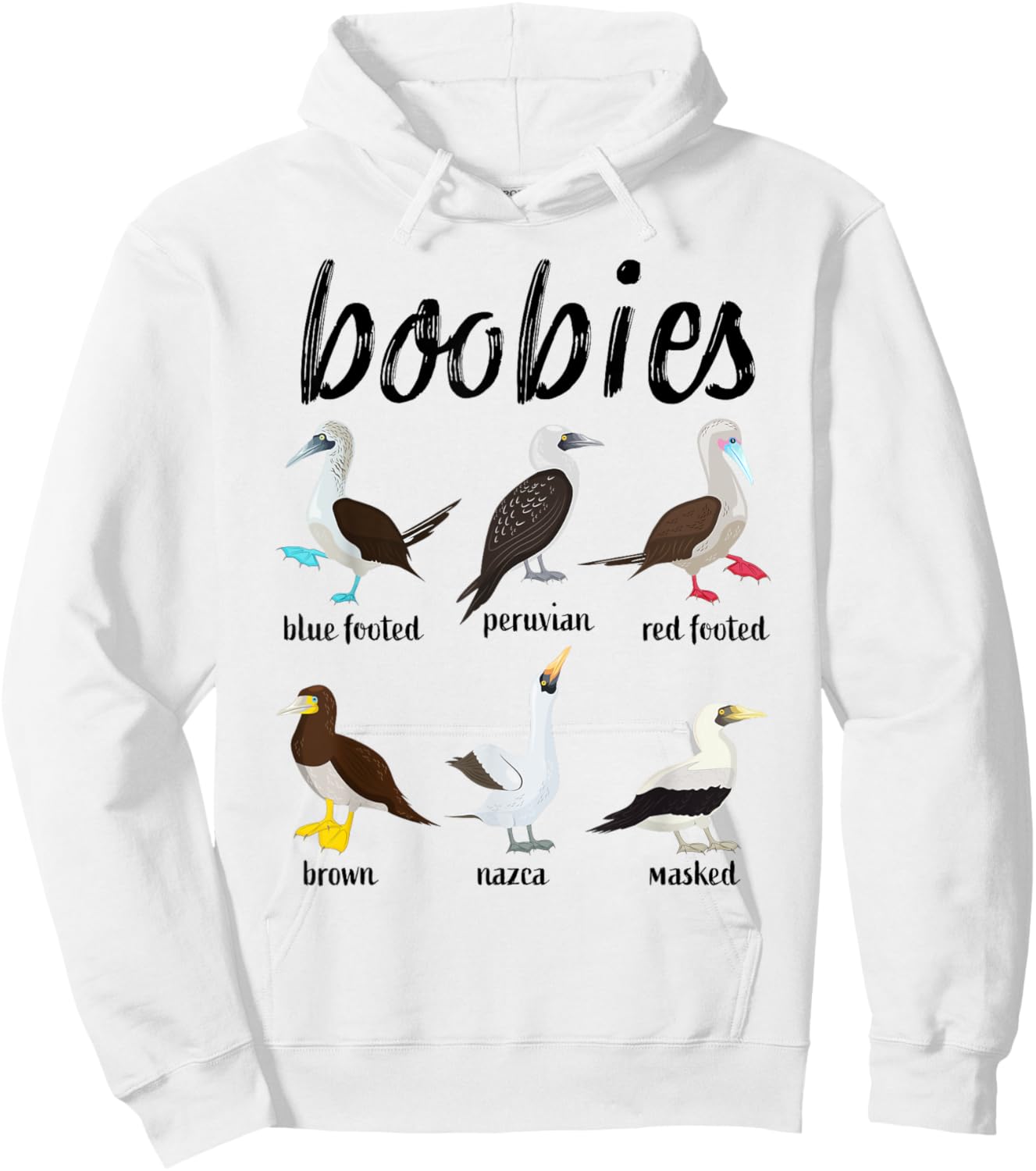 Booby Birds Funny Boobies Funny Fathers Day Hoodie - Hoodie | White