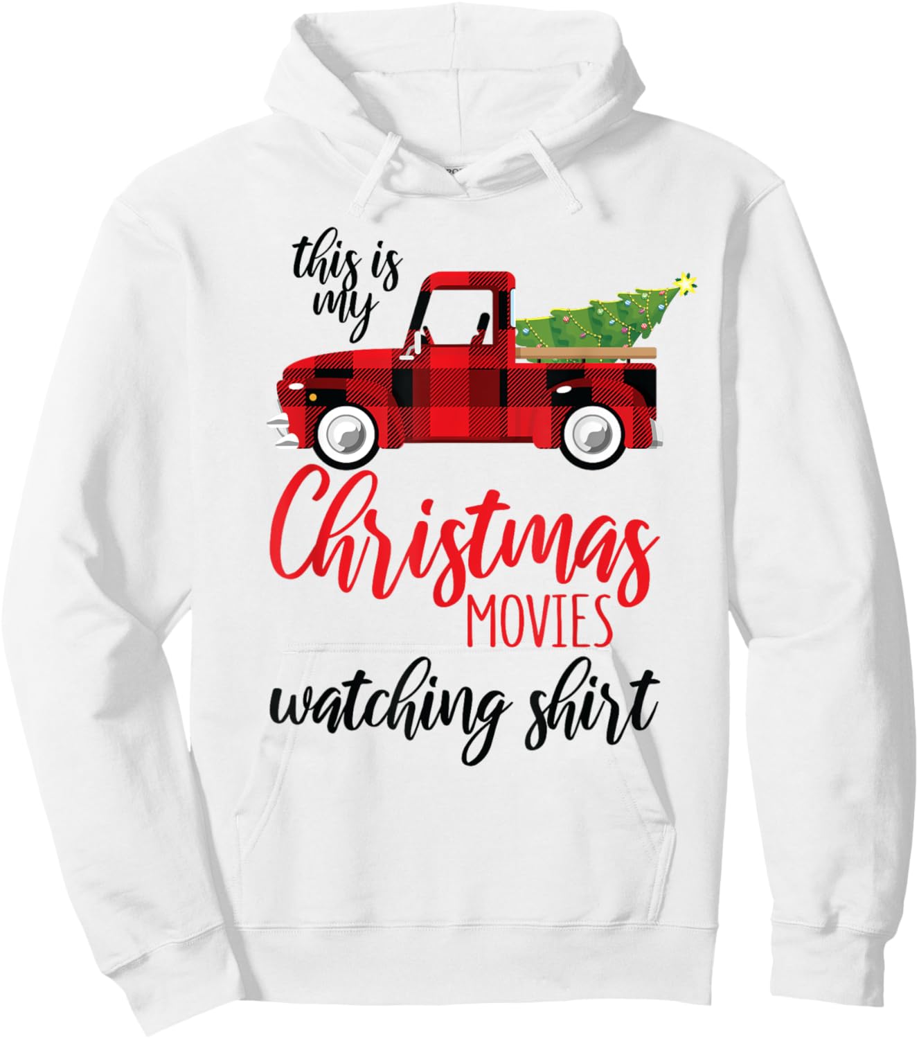 Christmas Movie Watching Shirt Xmas Movies Red Truck Hoodie - Hoodie | White