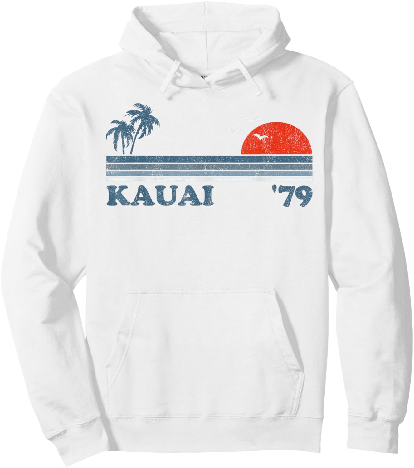 Vintage Kauai Beach Hawaii Retro Hawaiian Surfing 70's Gift Hoodie - Hoodie | White