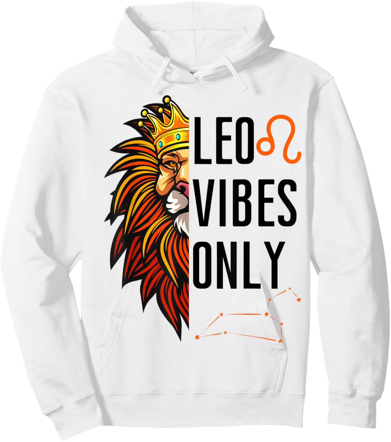 Leo Vibes Only King Lion Roaring Birthday Lions Men Boy Girl Hoodie - Hoodie | White