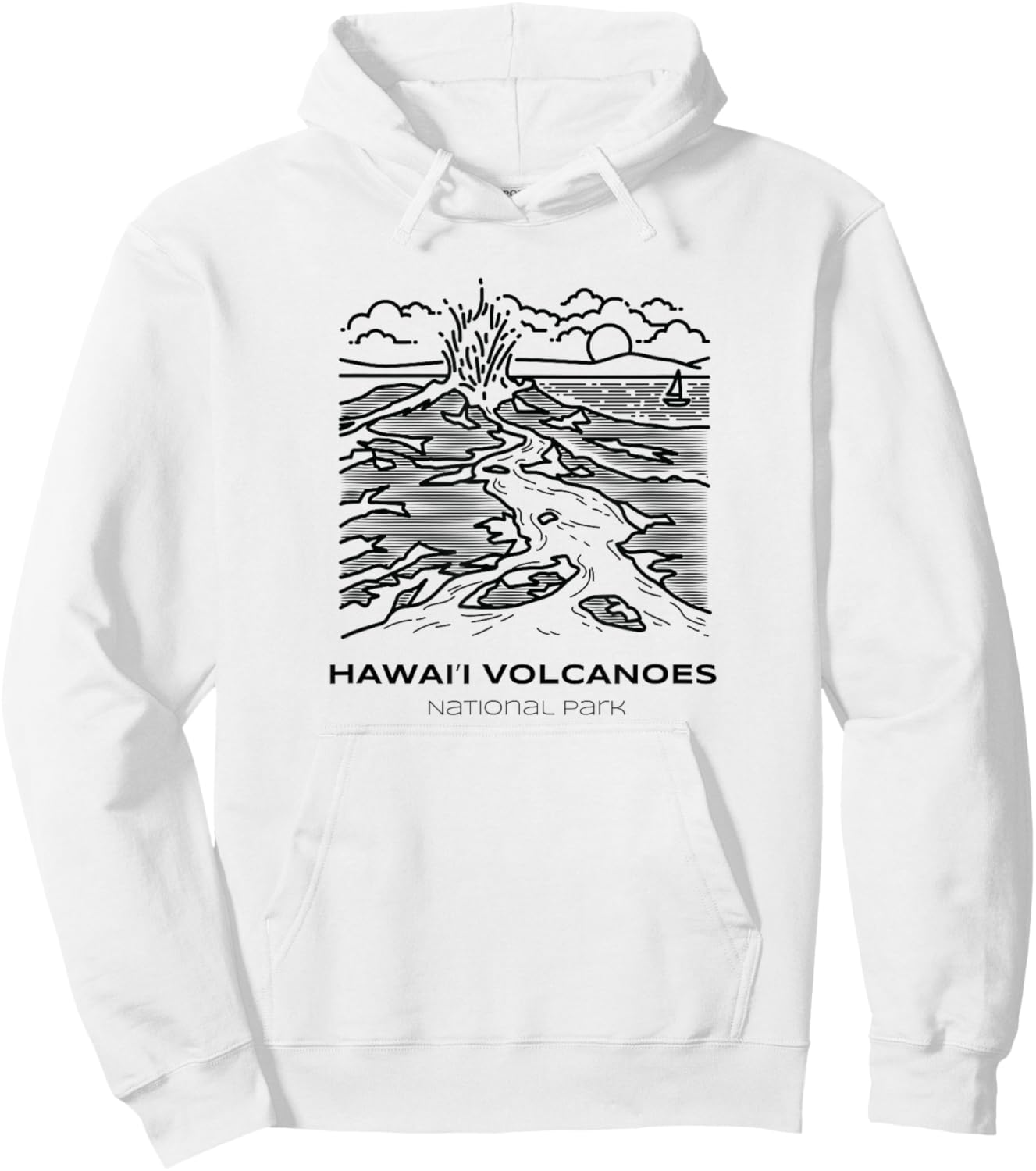 Vintage Hawai'i Volcanoes National Park Hike Hoodie - Hoodie | White
