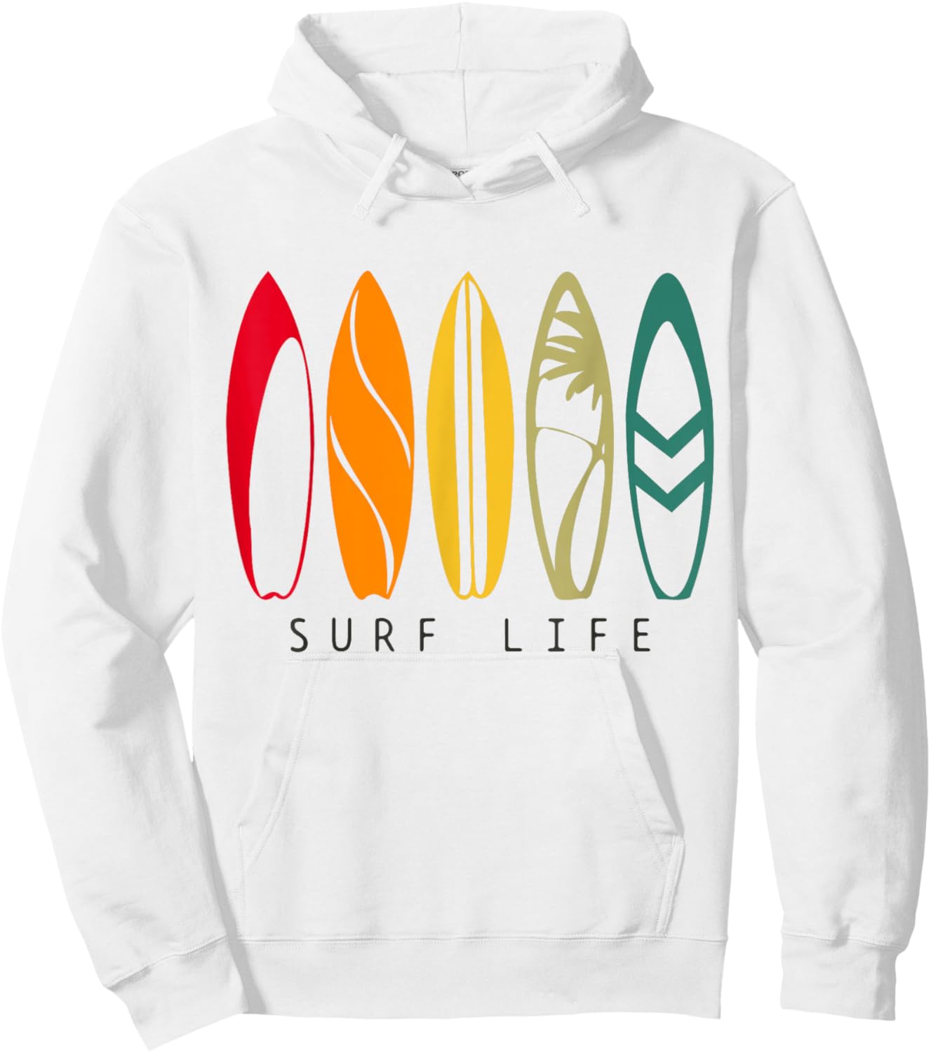 Surf Life Vintage Surfing Retro Surfboard Surfer Hoodie - Hoodie | White