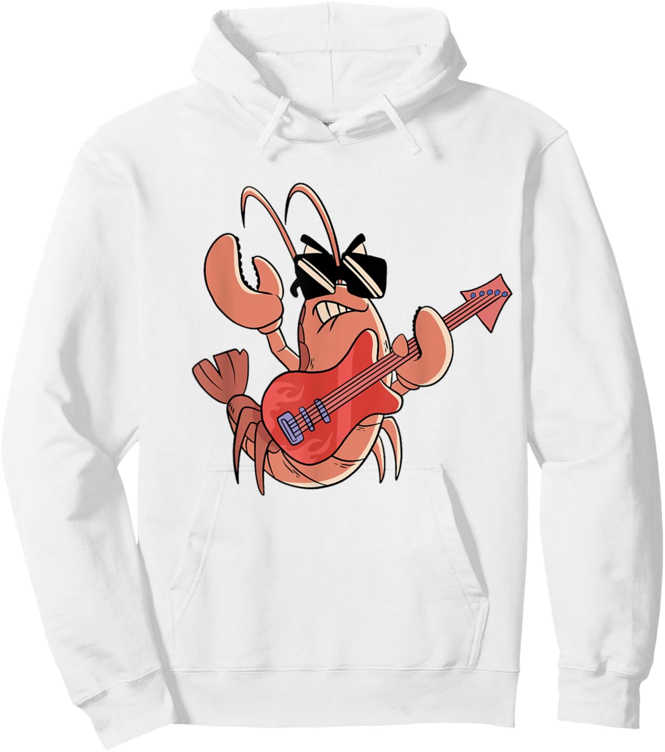 Rock Guitar Lobster I Kids I Crawfish I Children Lobster Hoodie - Hoodie | White