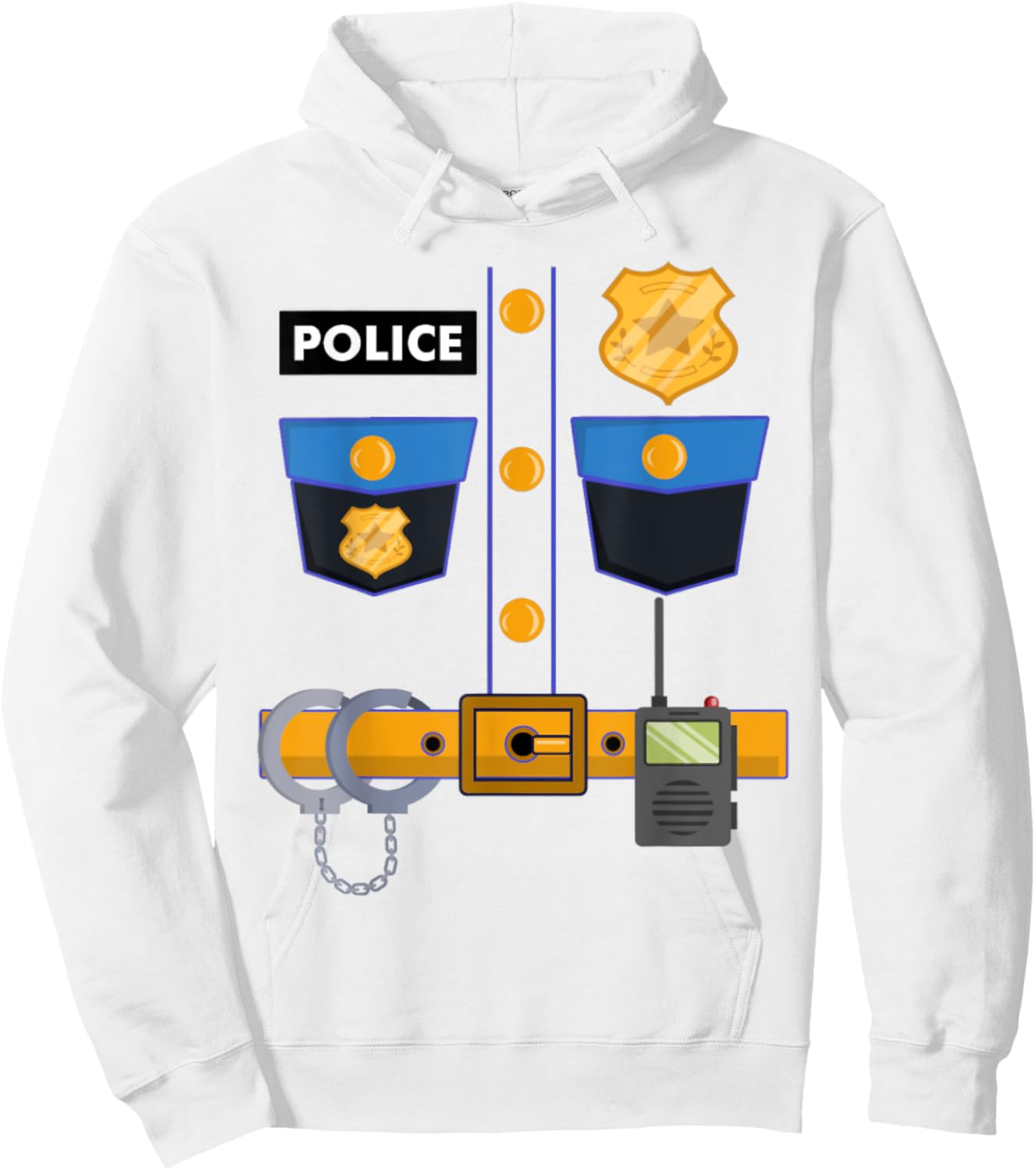 I'm A Police Officer Uniform Funny Halloween Costume Outfit Hoodie - Hoodie | White