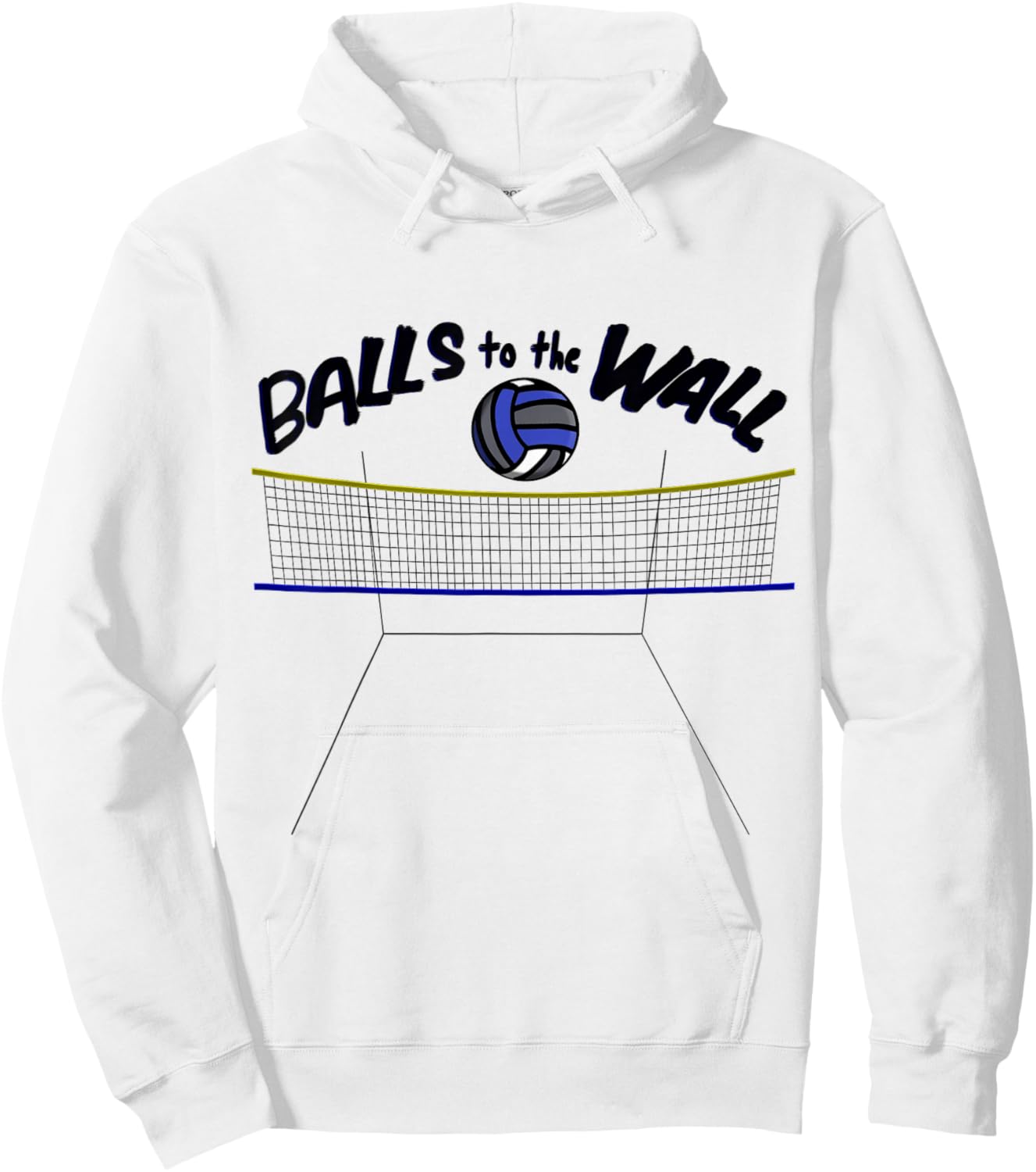 Wallyball - Balls to the Wall Court View Hoodie - Hoodie | White