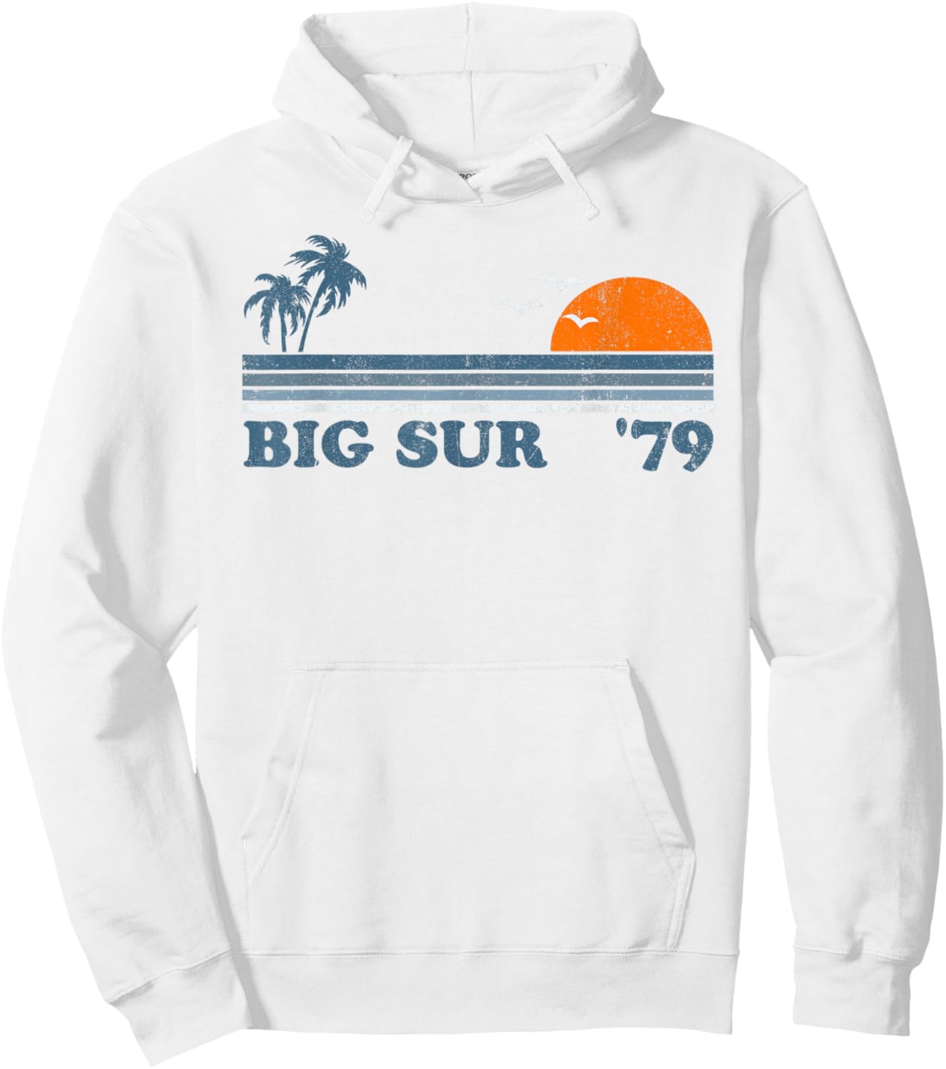 Vintage Big Sur California Retro Sun Beach Surfing 70's Gift Hoodie - Hoodie | White