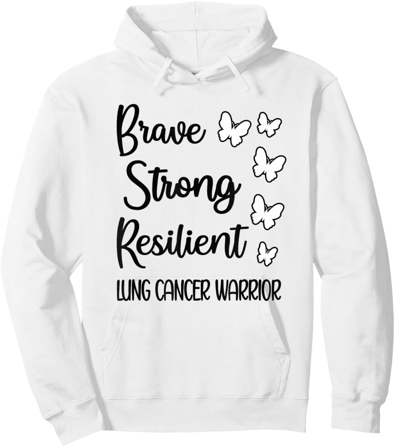 Lung Cancer Warrior White Ribbon Lung Cancer Fighter Hoodie - Hoodie | White