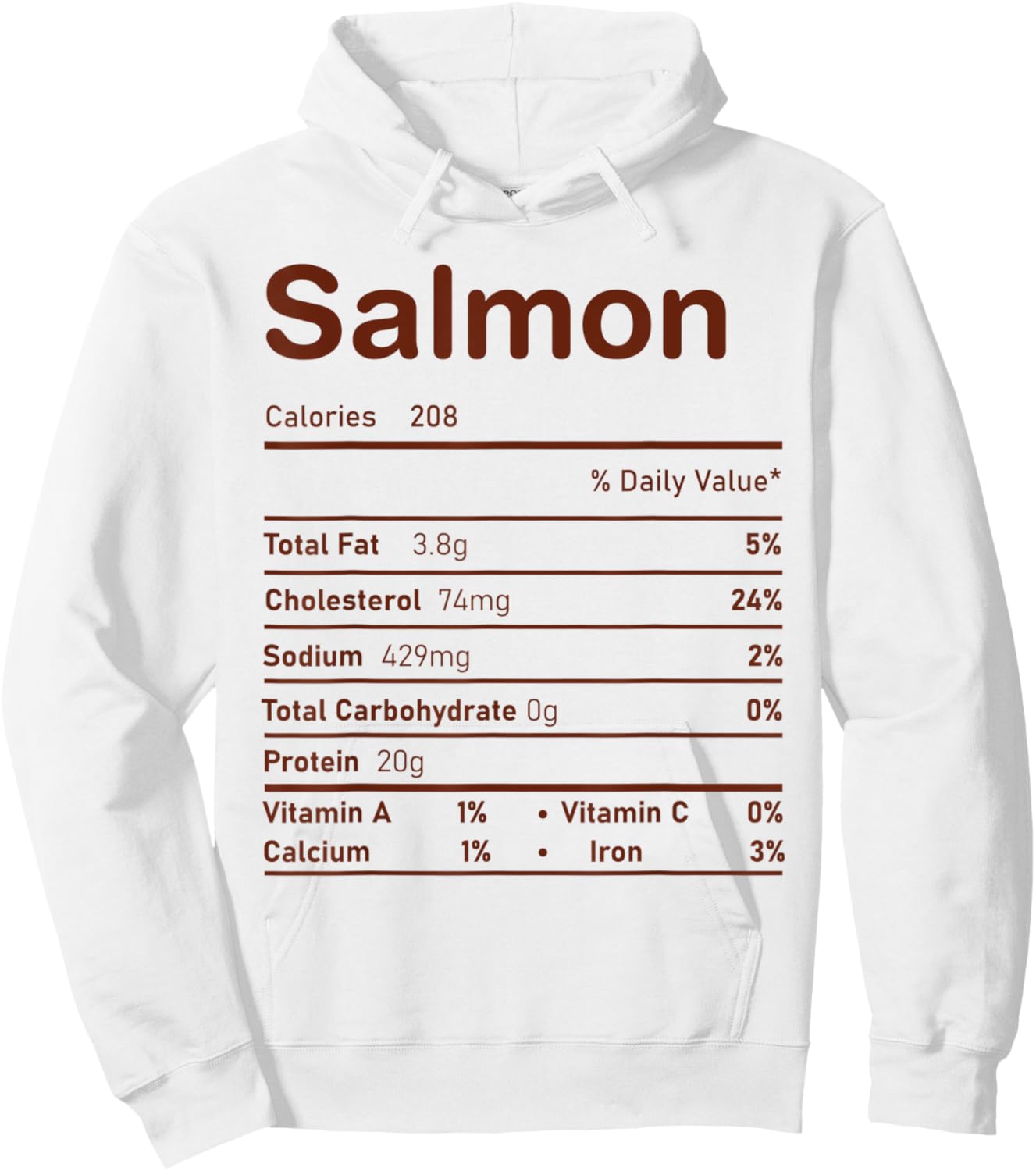 Trendy Salmon Nutrition Facts Thanksgiving Christmas Food Hoodie - Hoodie | White