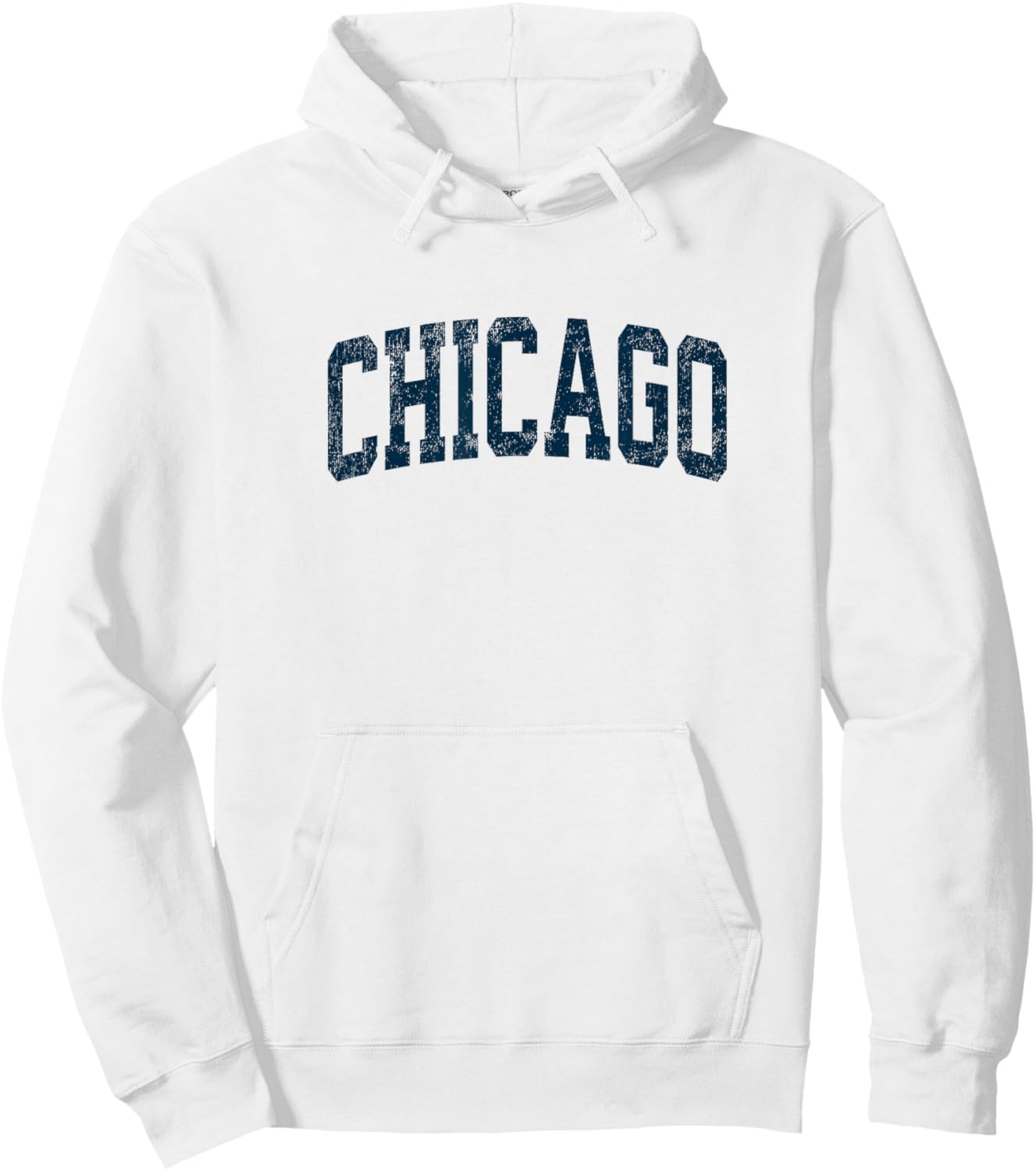 Chicago Illinois IL Vintage Athletic Sports Navy Design Hoodie - Hoodie | White