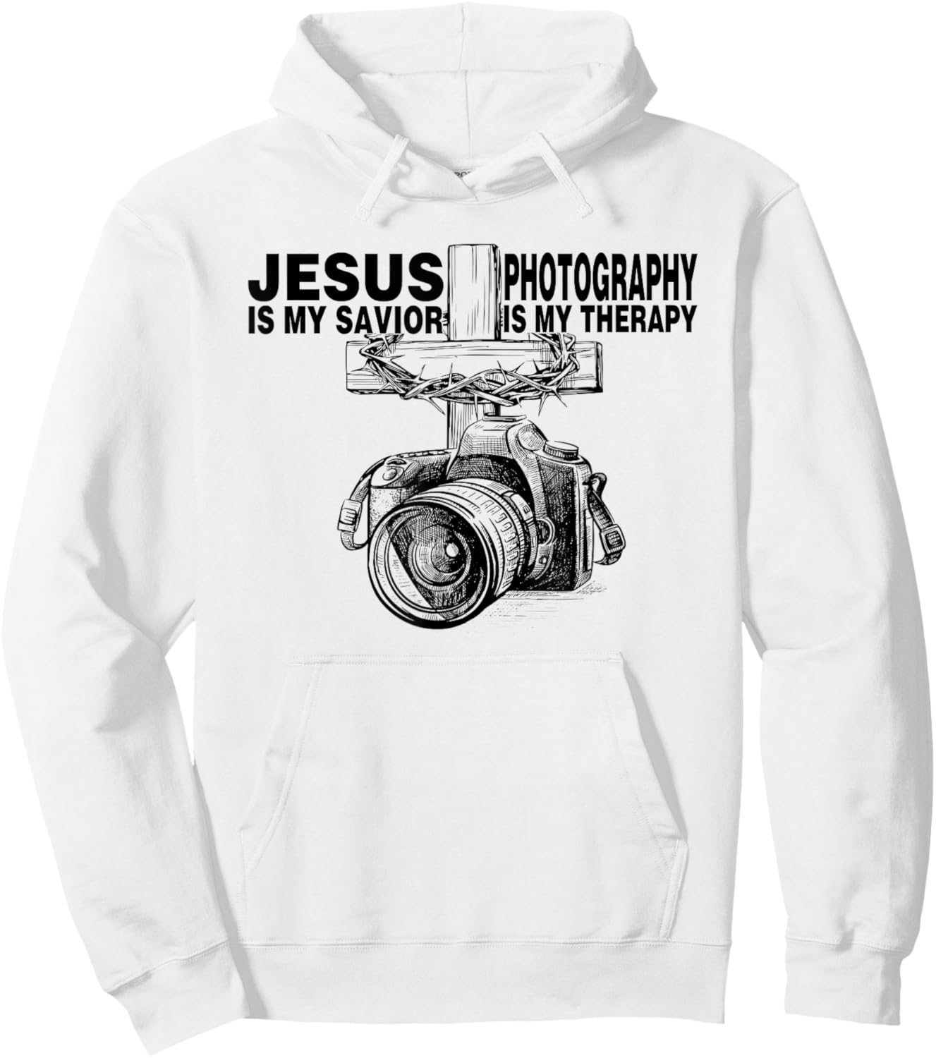 Jesus Is My Savior Photography Is My Therapy Hoodie - Hoodie | White