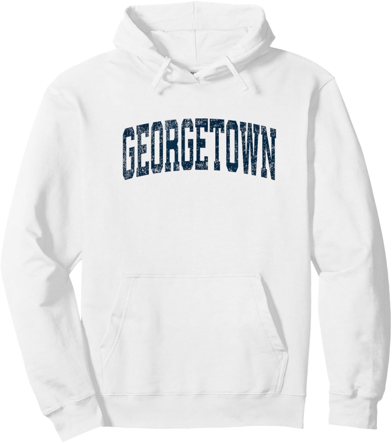 Georgetown Massachusetts MA Vintage Athletic Sports Navy Des Hoodie - Hoodie | White