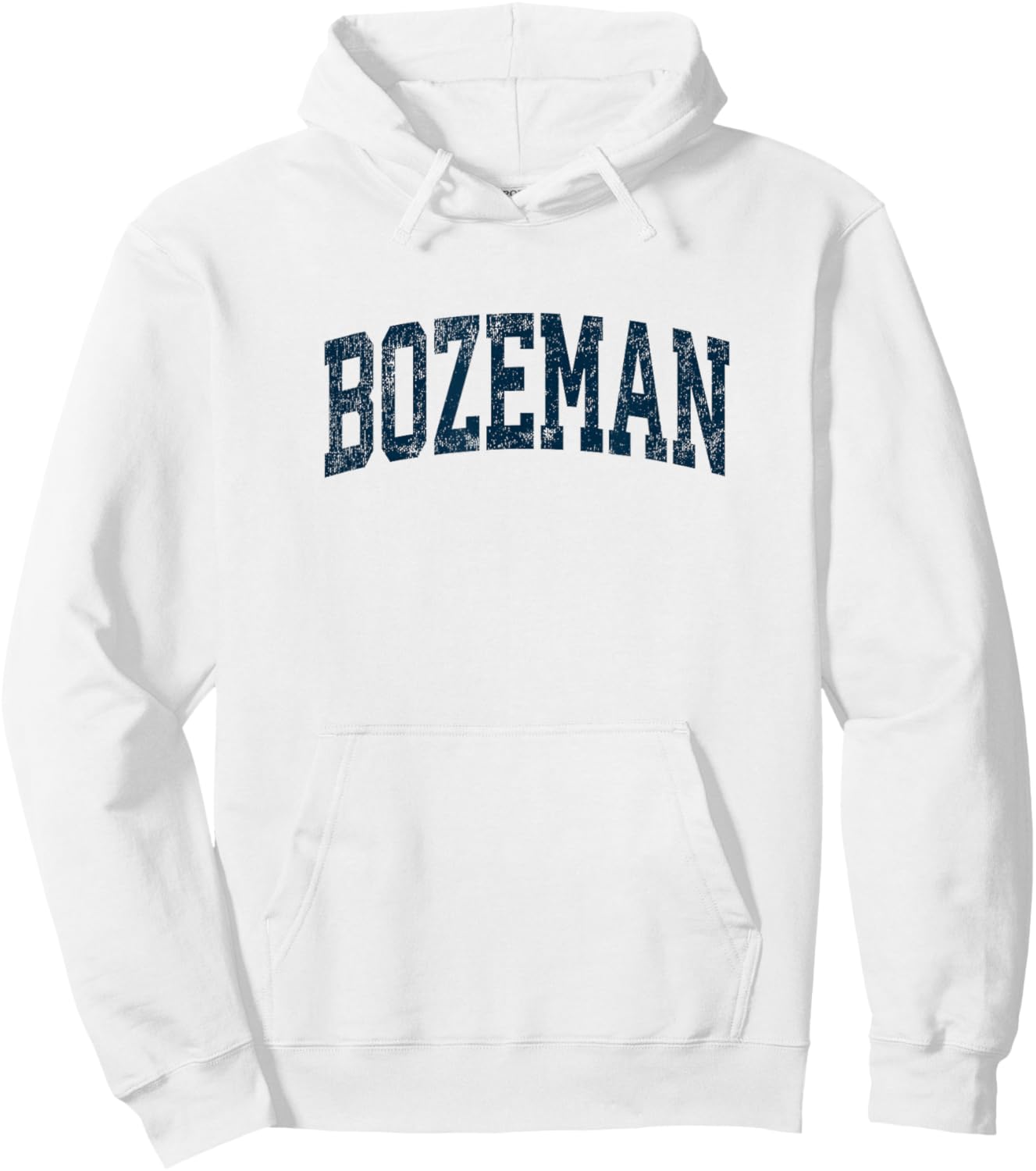 Bozeman Montana MT Vintage Athletic Sports Navy Design Hoodie - Hoodie | White