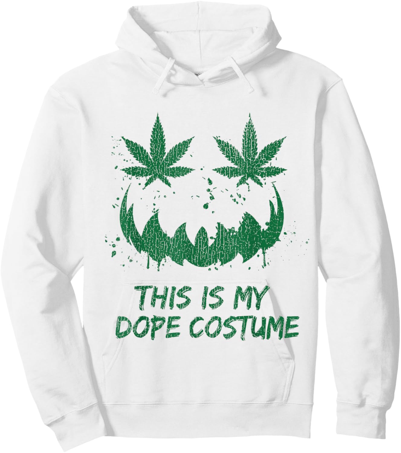 This Is My Dope Costume Pumpkin Face Weed Leaf Marijuana Hoodie - Hoodie | White