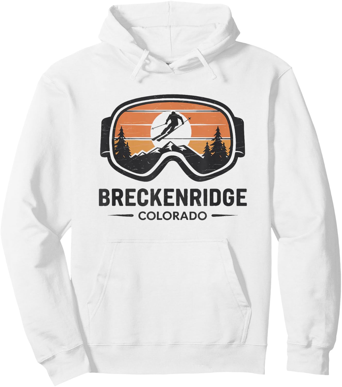 Breckenridge Colorado Ski Resort Retro Ski Hoodie - Hoodie | White
