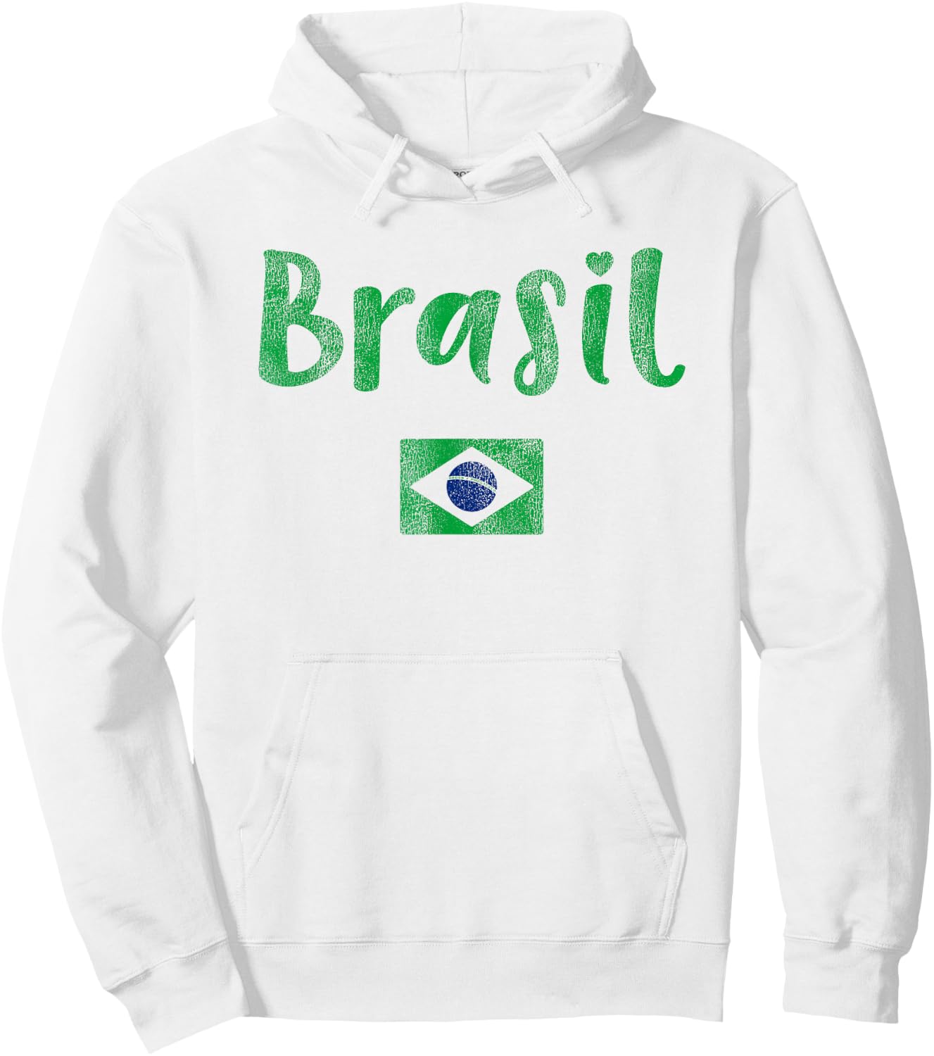 Retro Brazilian Flag of Brazil Souvenir Brasil Girls Women Hoodie - Hoodie | White