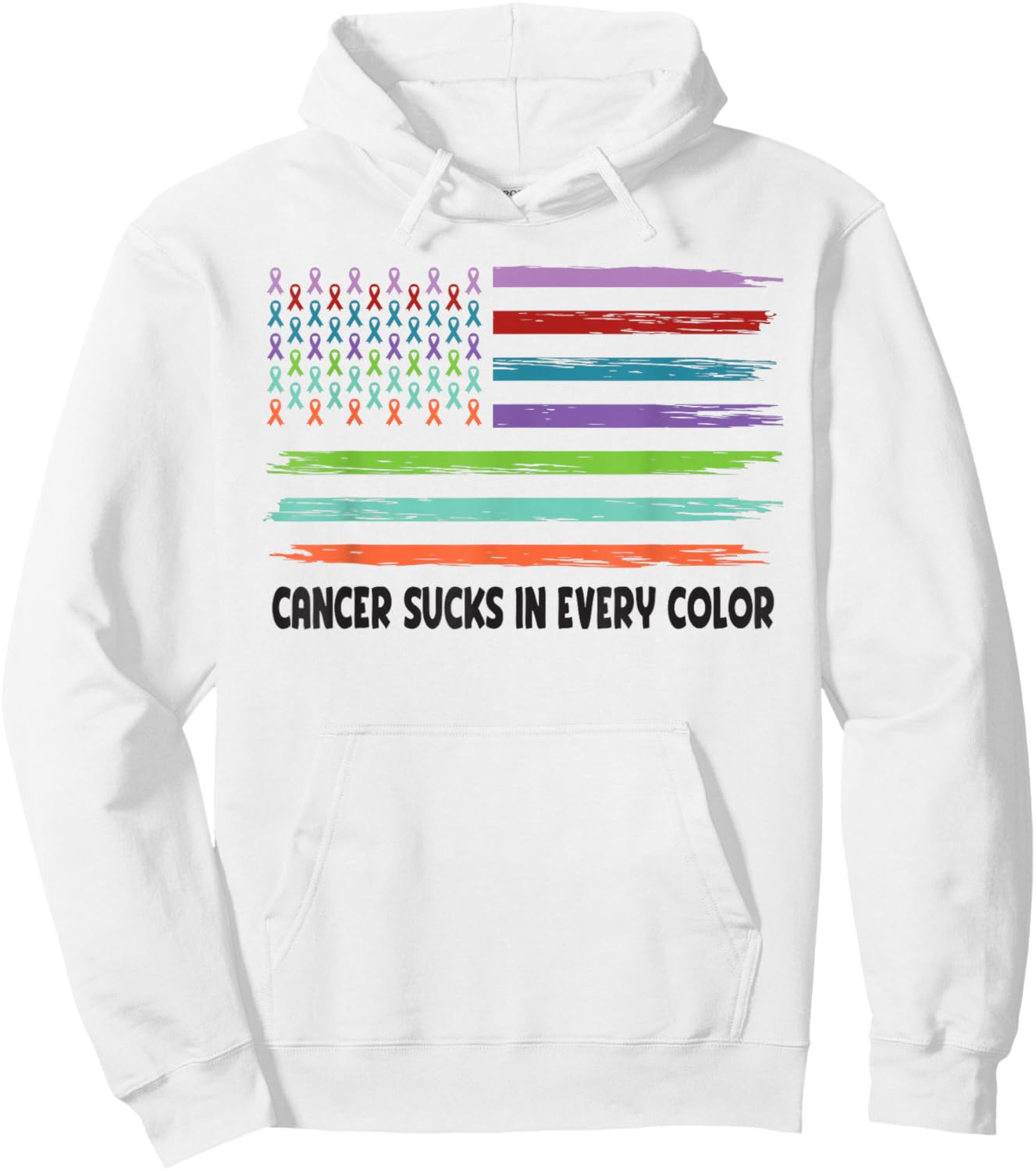Cancer Sucks In Every Color Fighter | Funk Cancer Hoodie - Hoodie | White