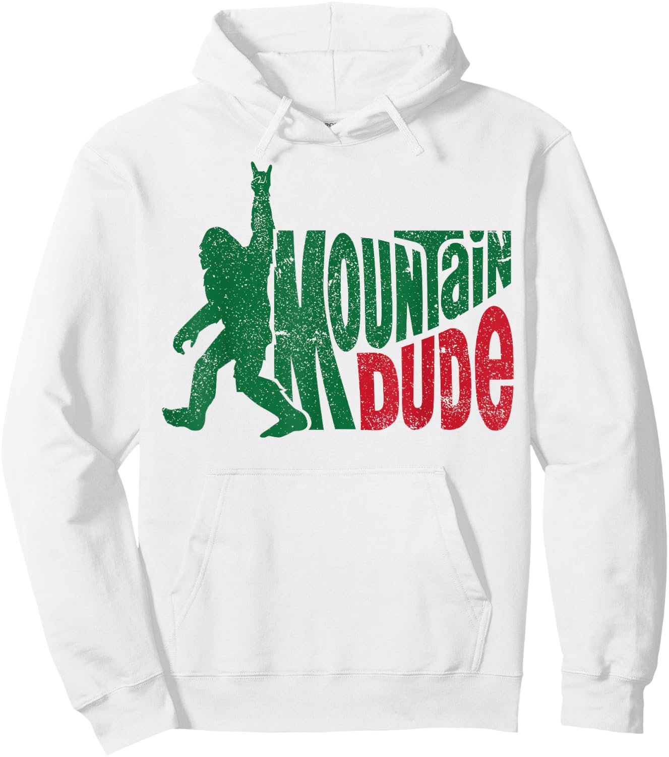 Mountain Dude Bigfoot Sasquatch Hiking Funny Hoodie - Hoodie | White