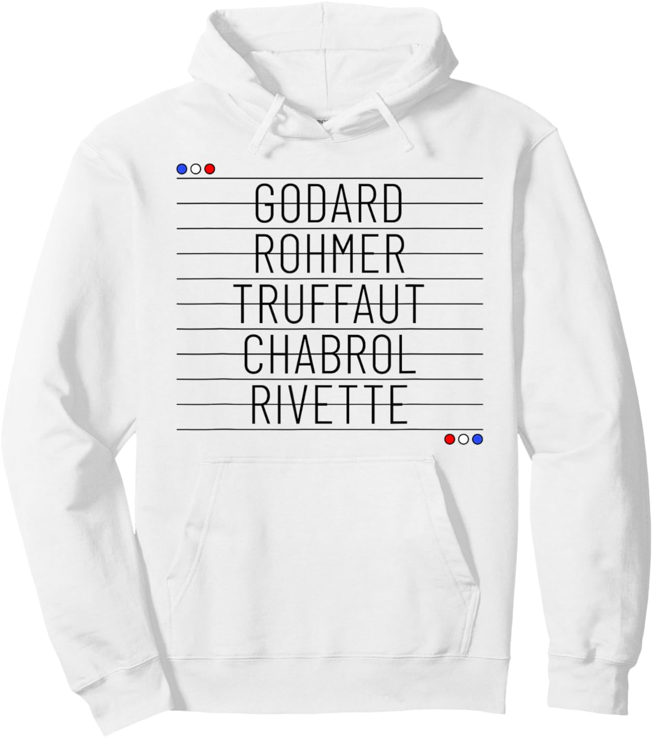 French New Wave Film Directors Cinema / Movie Buff Hoodie - Hoodie | White