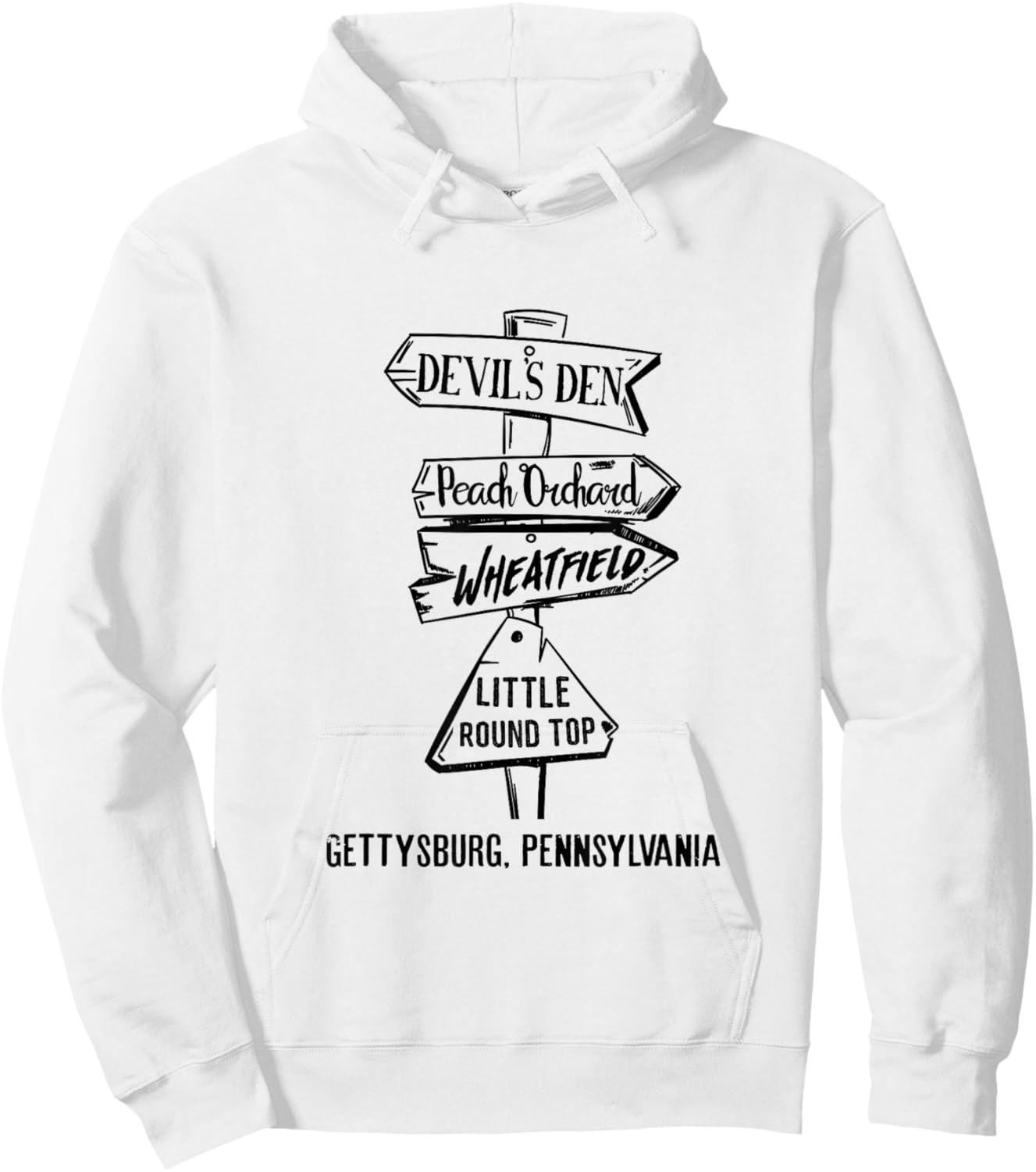 Gettysburg Civil War Landmarks Hoodie - Hoodie | White