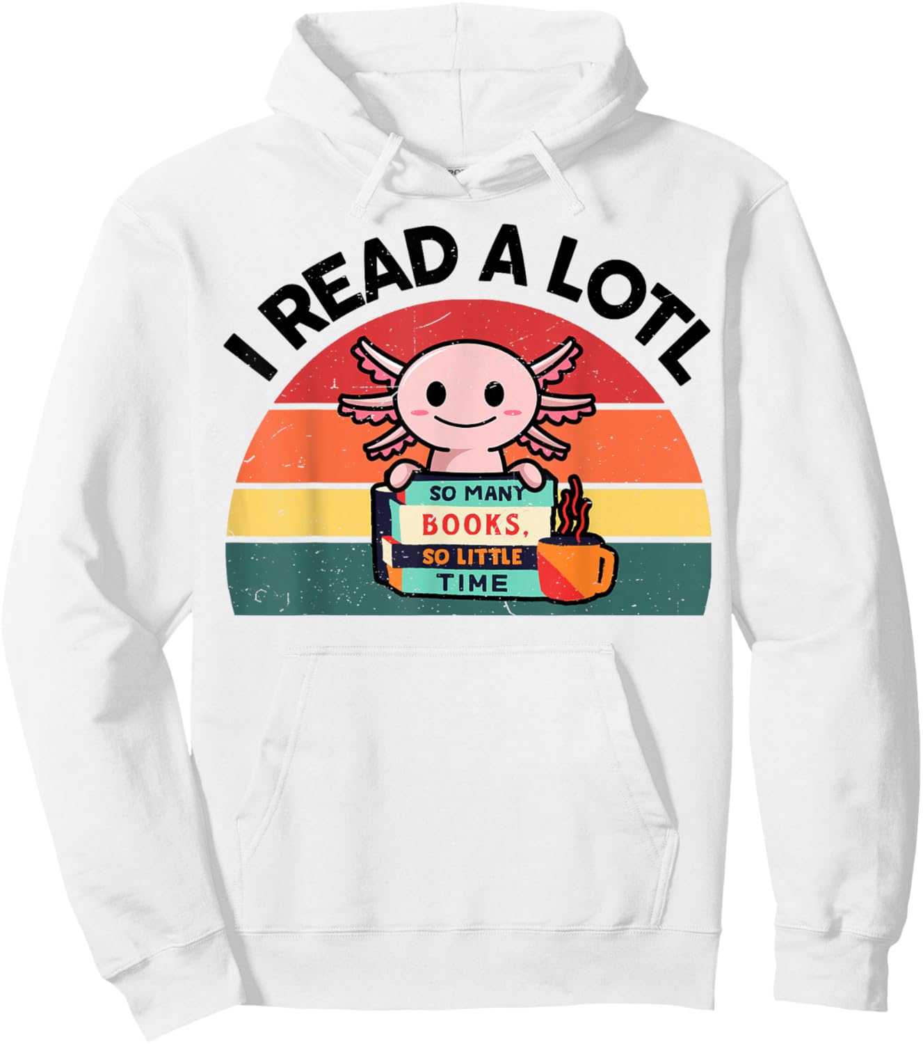Axolotl-Shirt Reading Book Readsolotl Kids Boys Girls Cute Hoodie - Hoodie | White