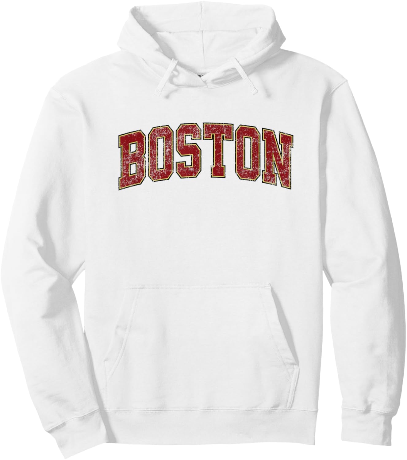 Boston Massachusetts MA Vintage Athletic Sports Design Hoodie - Hoodie | White